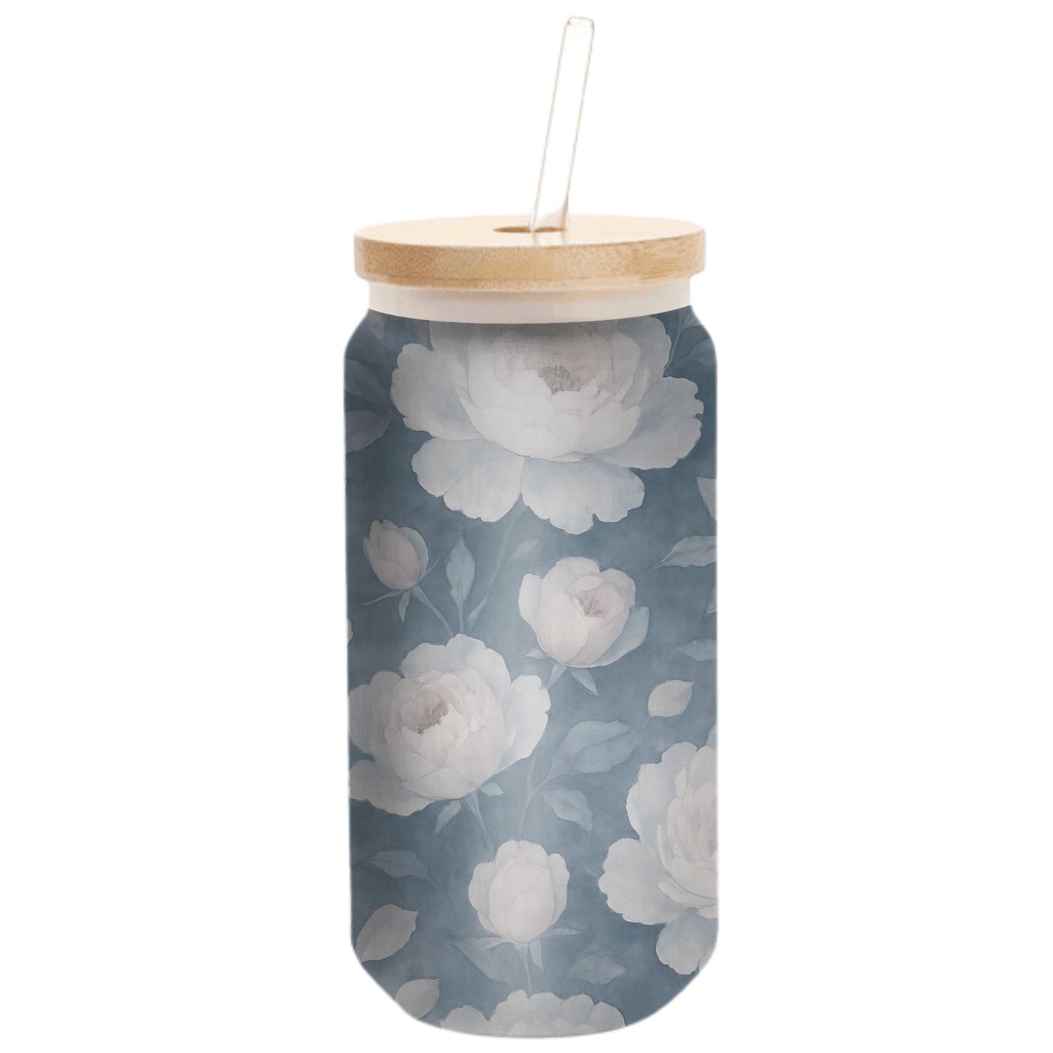 Moonlit Peony Mist custom engraved glassware
