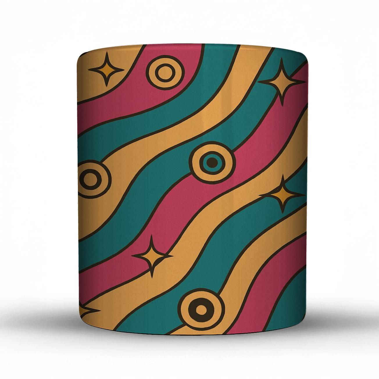 Roller Rink Neon Waves travel mugs with handles