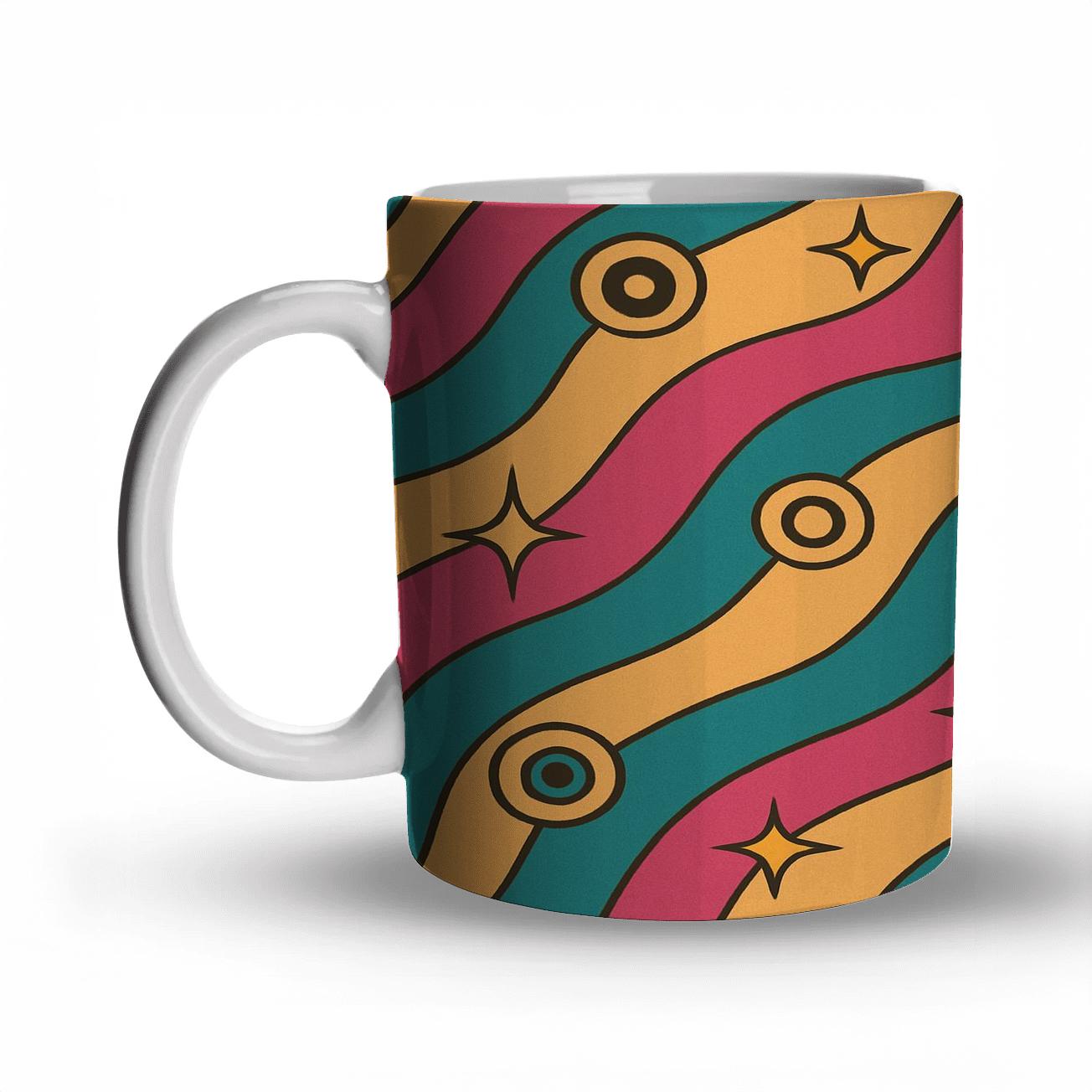 Roller Rink Neon Waves travel mugs with handles