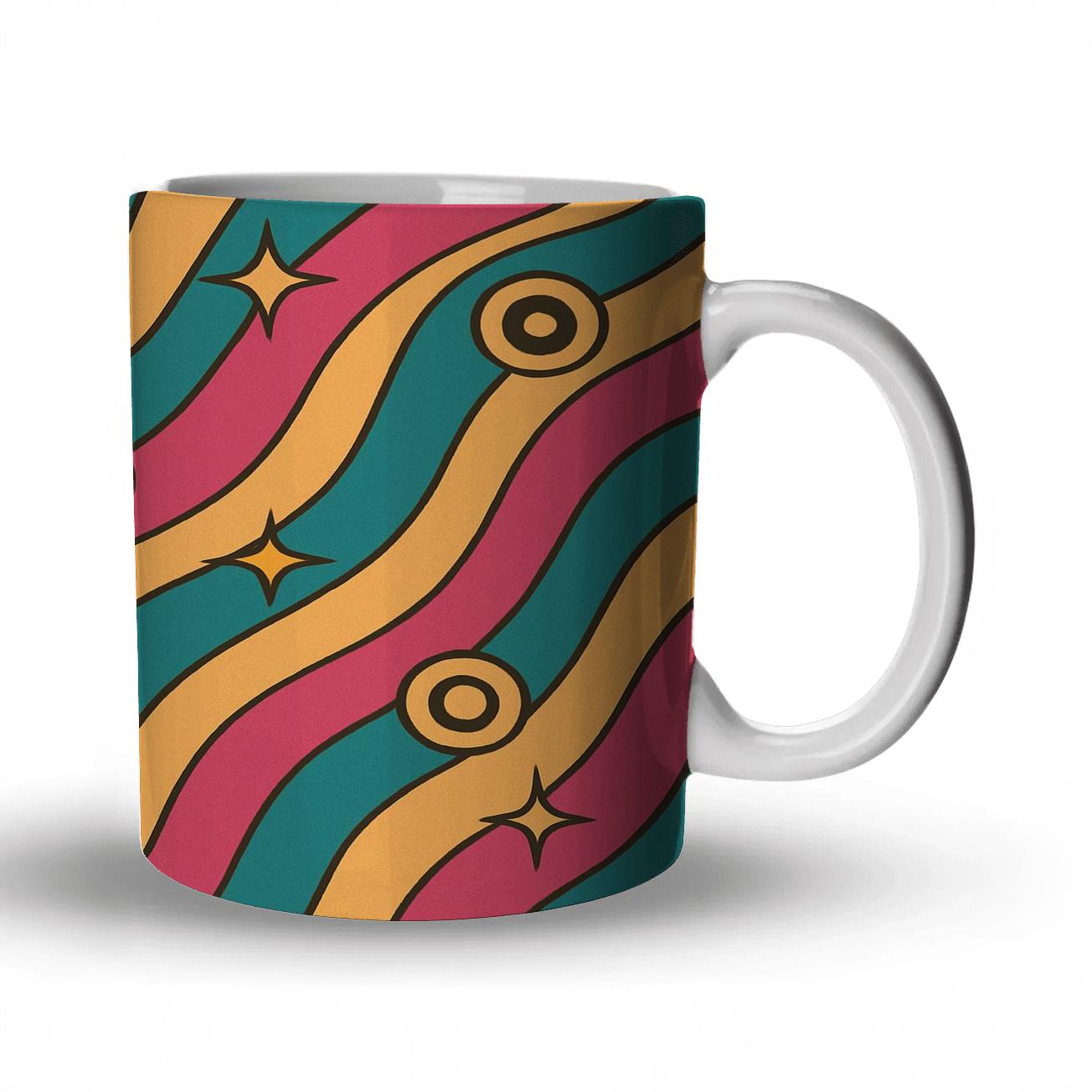 Roller Rink Neon Waves travel mugs with handles