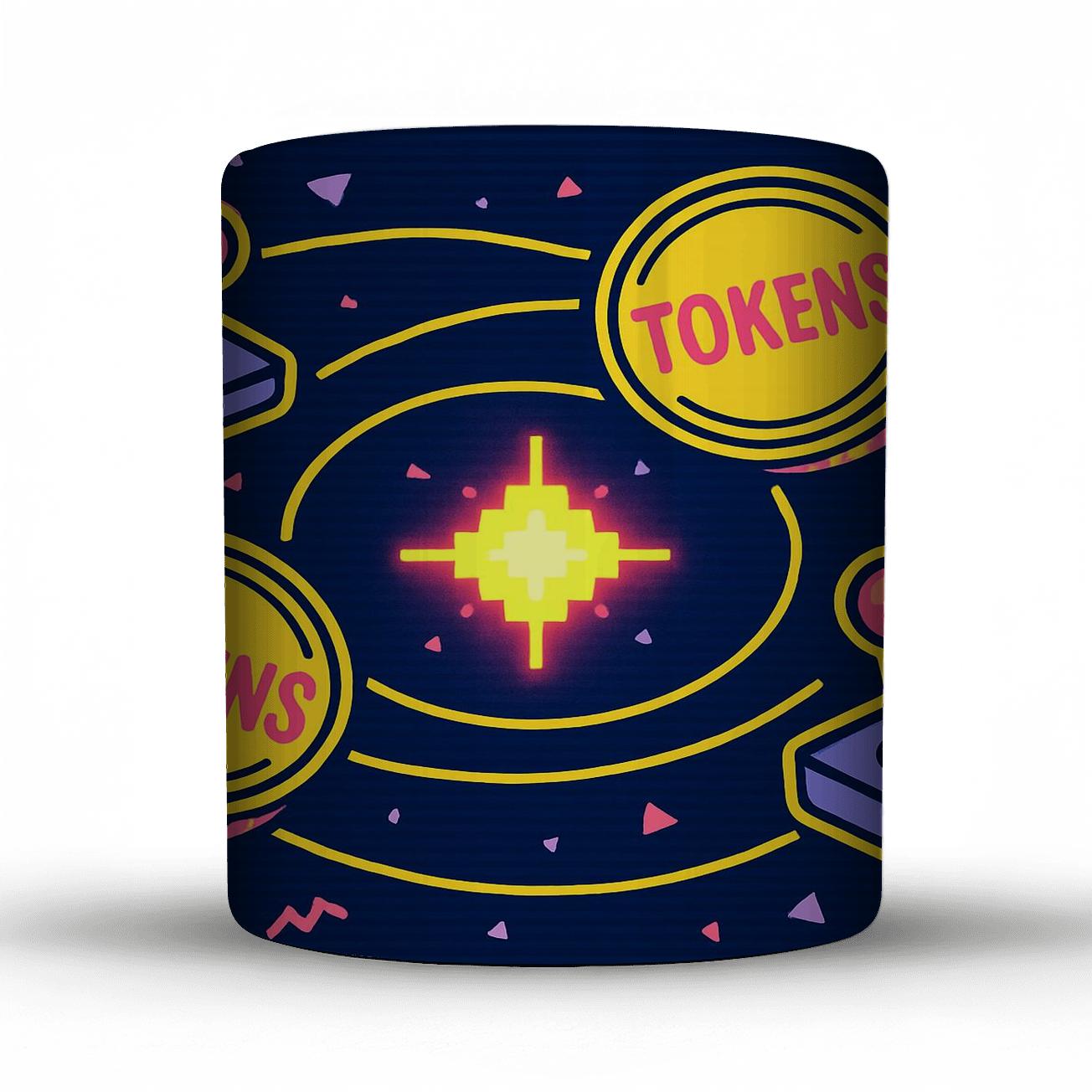 Arcade Token Orbit custom printed mugs