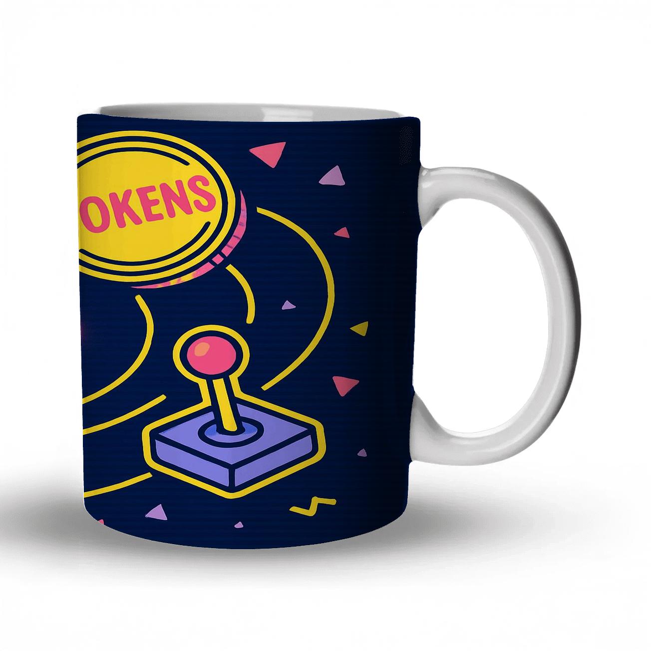 Arcade Token Orbit custom printed mugs