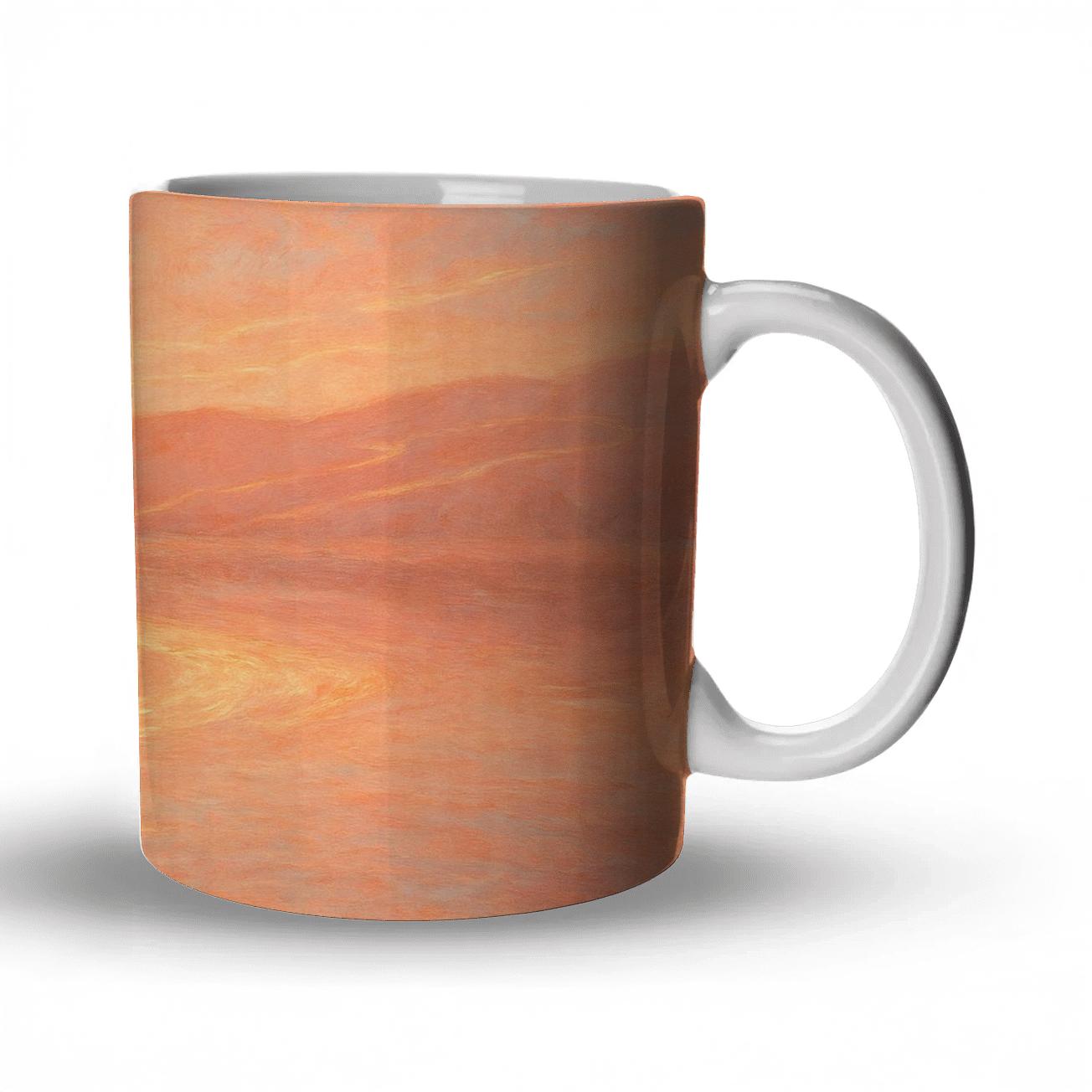 The Ribbon Of Dawn Between Two Hearts insulated thermal mugs