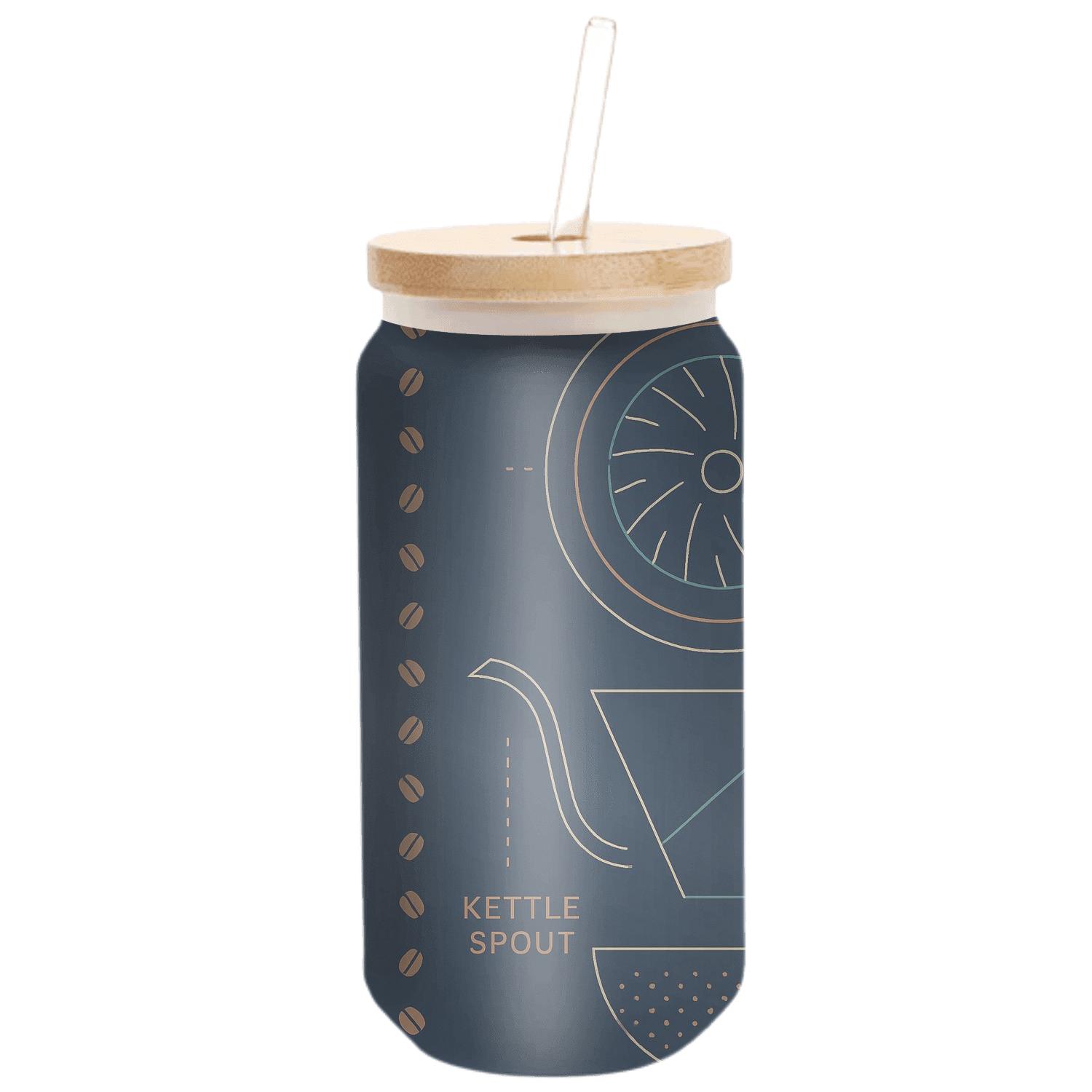 Geometric Pour Over Blueprint artisan blown glass drinkware