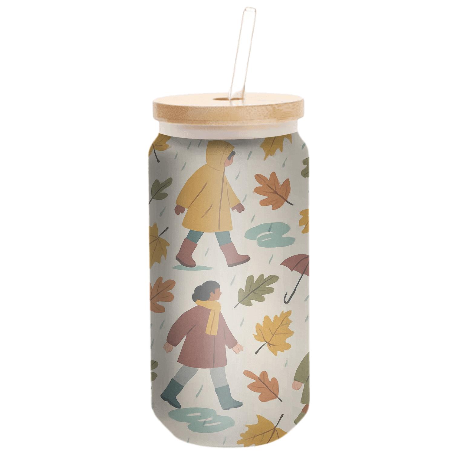 Autumn Raincoat Parade glassware drinkware