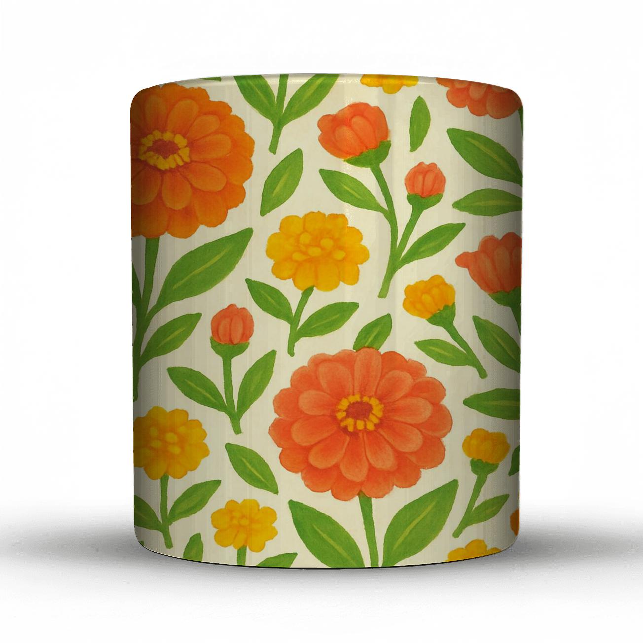 Citrus Zinnia Market Bloom gift mugs for occasions