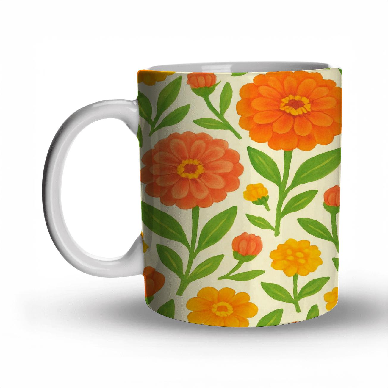 Citrus Zinnia Market Bloom gift mugs for occasions