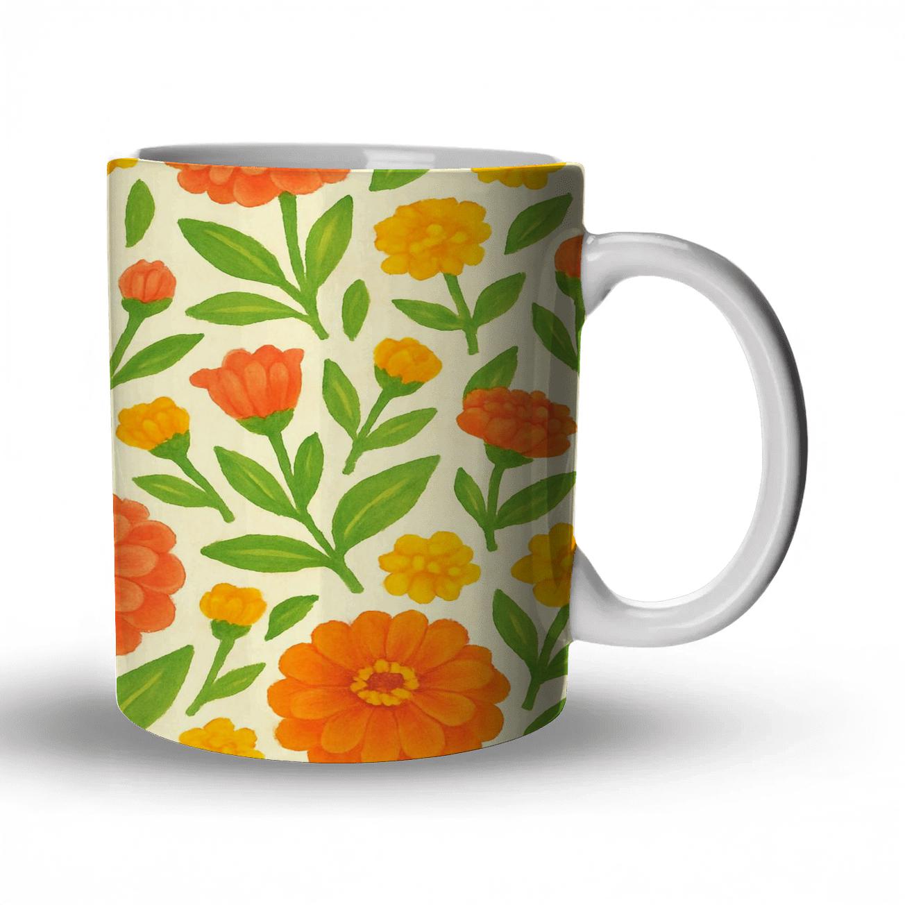 Citrus Zinnia Market Bloom gift mugs for occasions