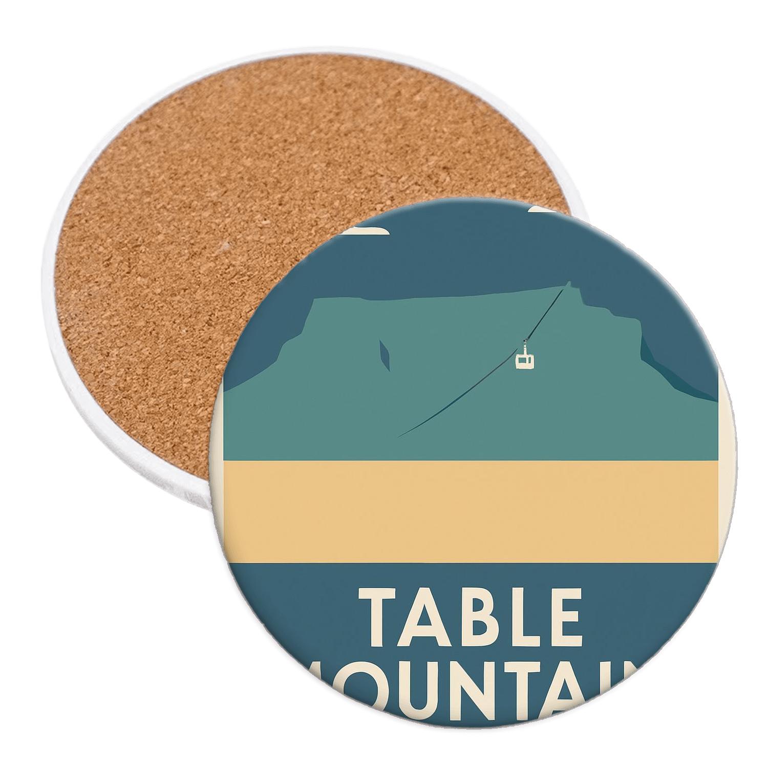 Table Mountain Aerial Cableway Cape Town South Africa elegant tabletop coasters