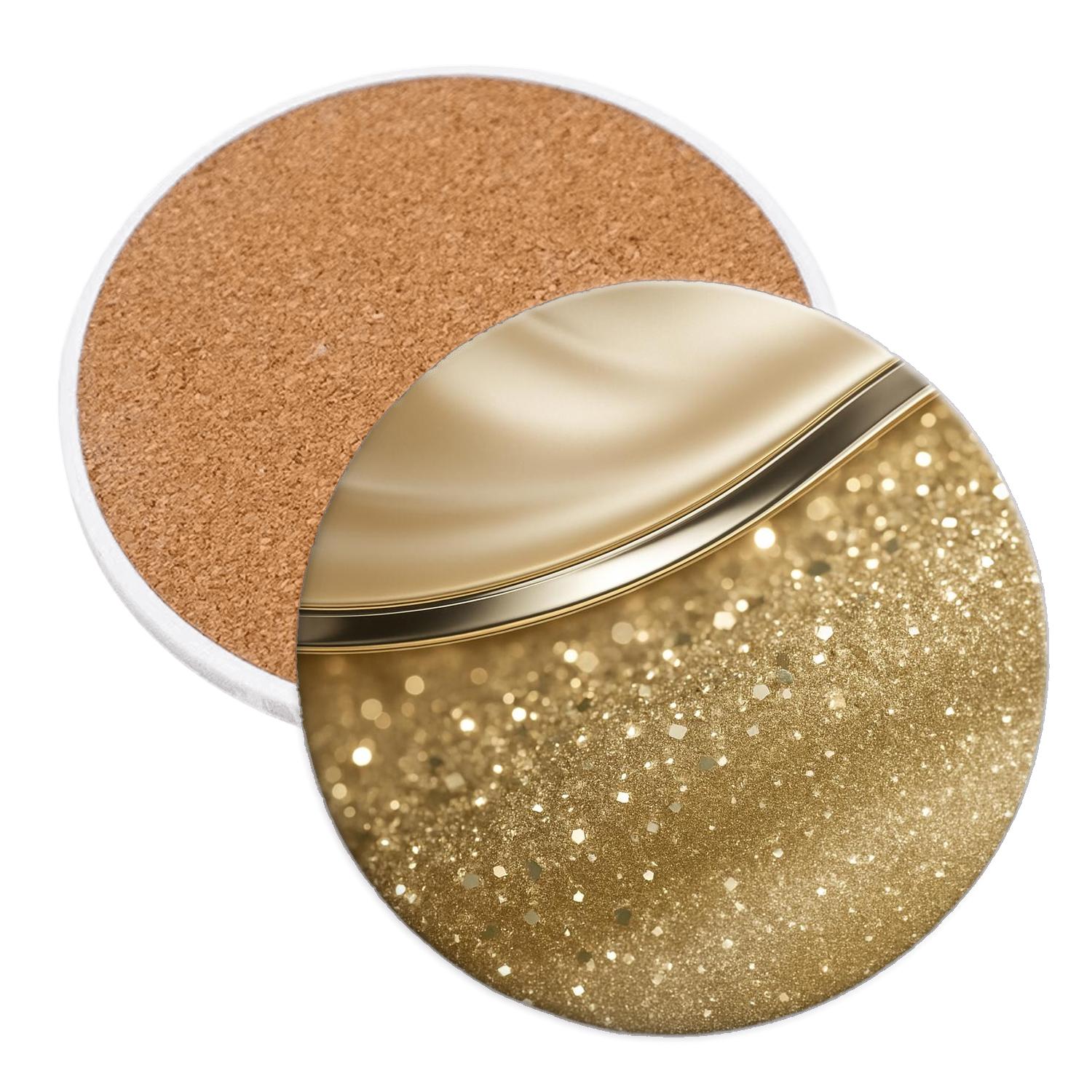 Champagne Chrome Confetti Drift stone coaster collections