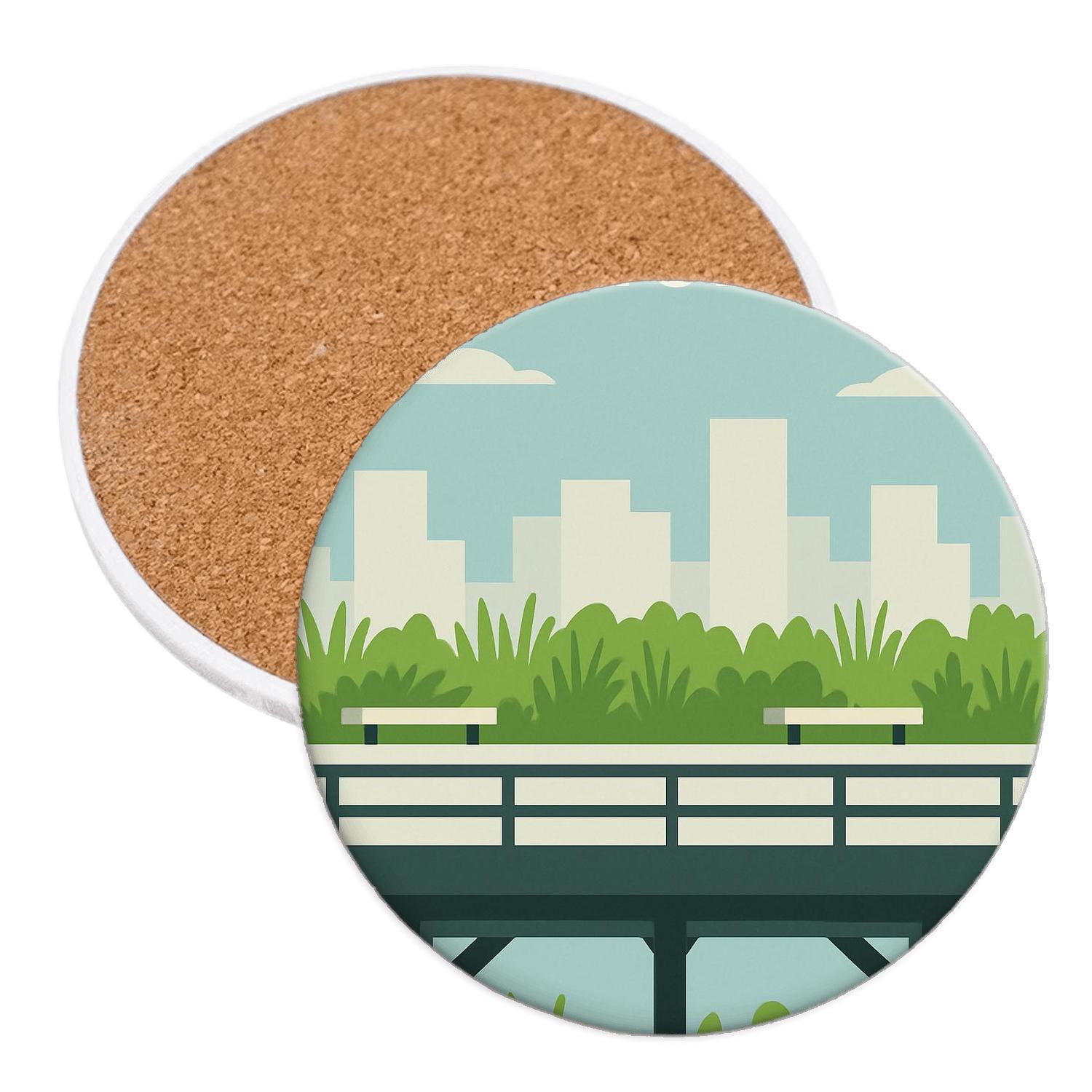 High Line Park New York City United States custom engraved coasters