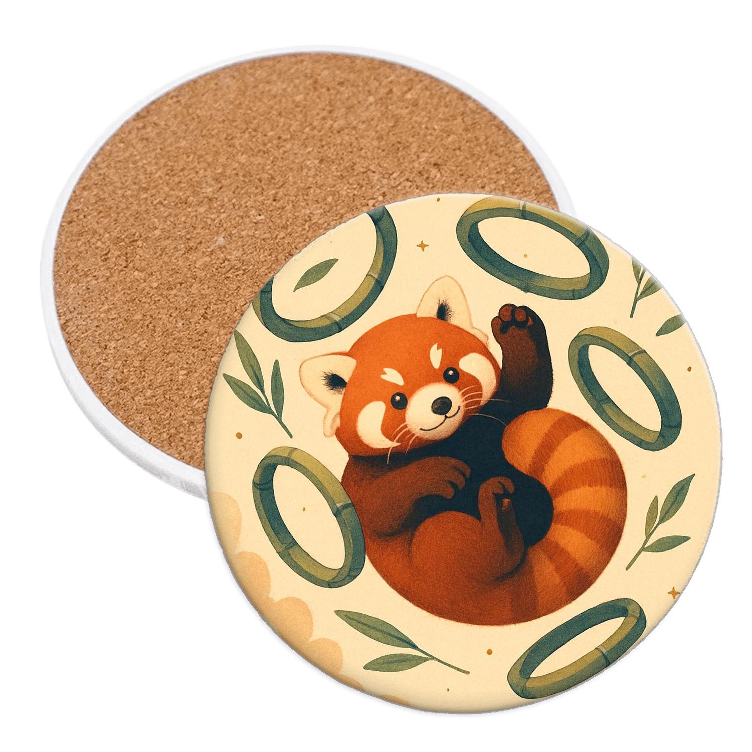Gravity Garden Red Panda Dreamscape custom engraved coasters