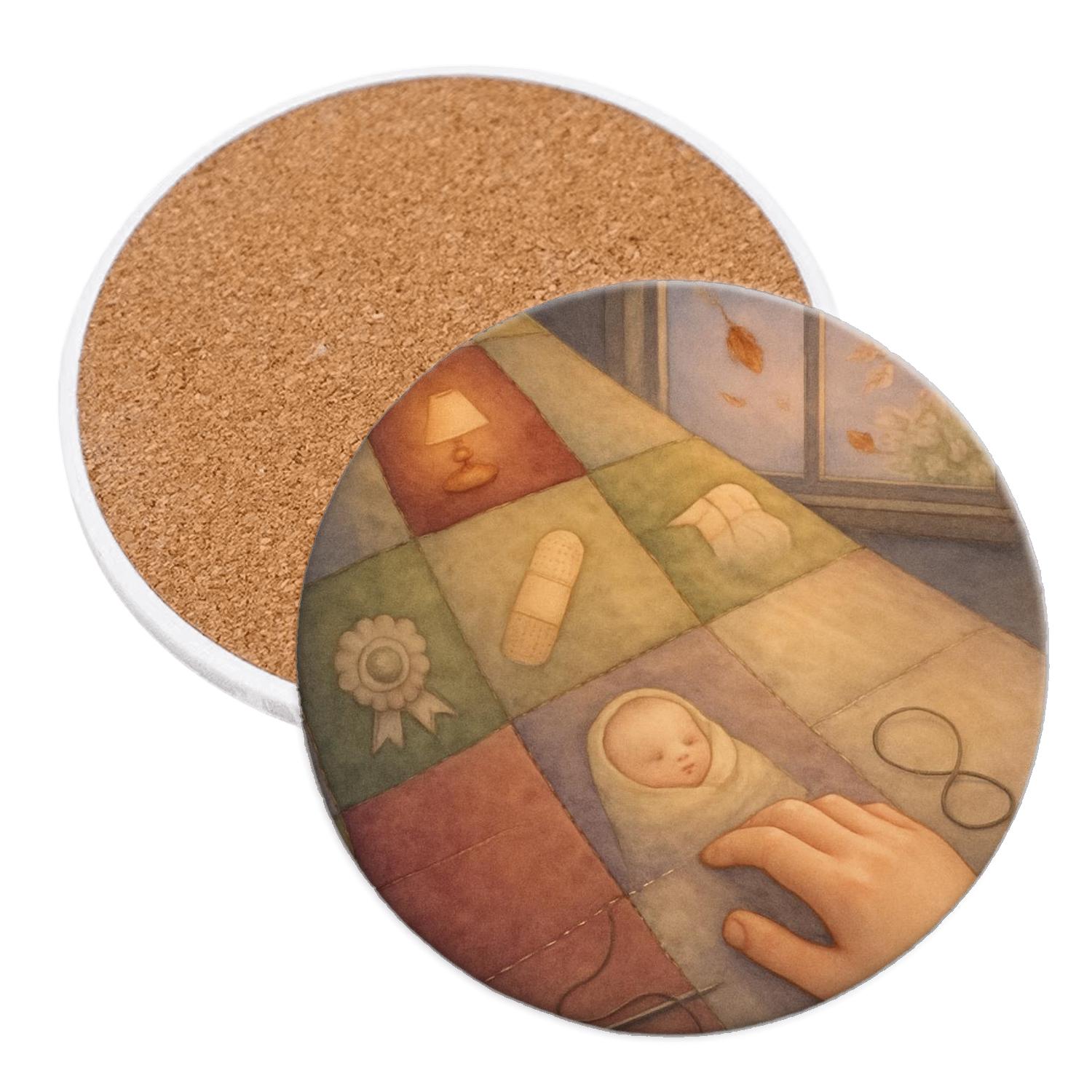 The Seam Of Seasons A Mothers Love Stitched Into Every Year personalized drink coasters