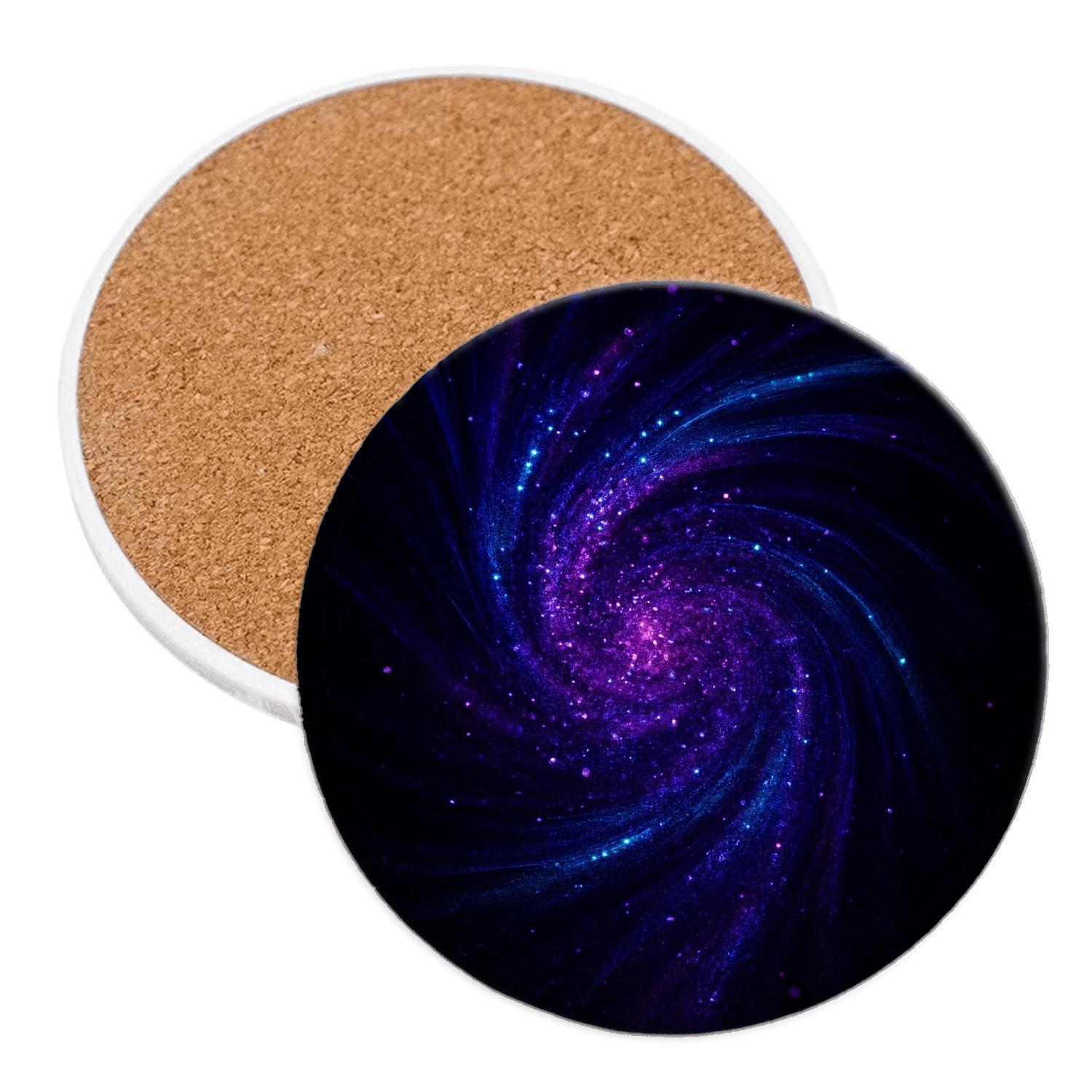 Electric Amethyst Sequin Nebula absorbent drink coasters