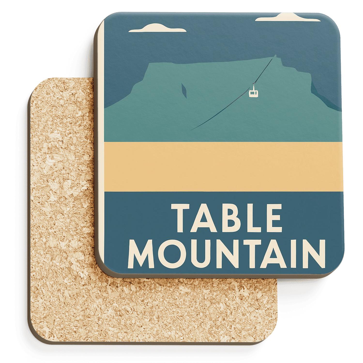 Table Mountain Aerial Cableway Cape Town South Africa wooden table coasters