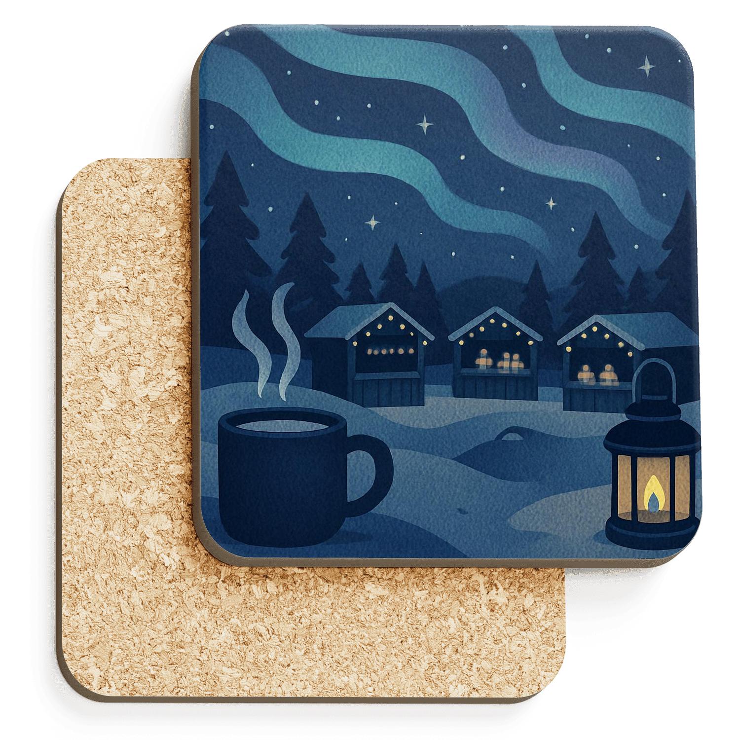 Winter Aurora Knit Market elegant tabletop coasters