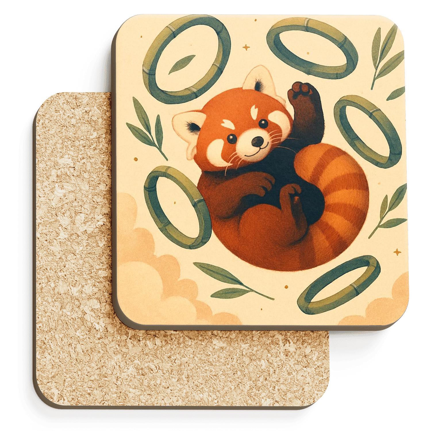 Gravity Garden Red Panda Dreamscape elegant tabletop coasters