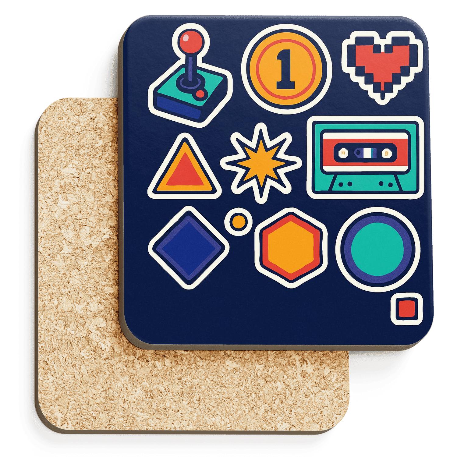 Arcade Sticker Collage Grid stone coaster collections