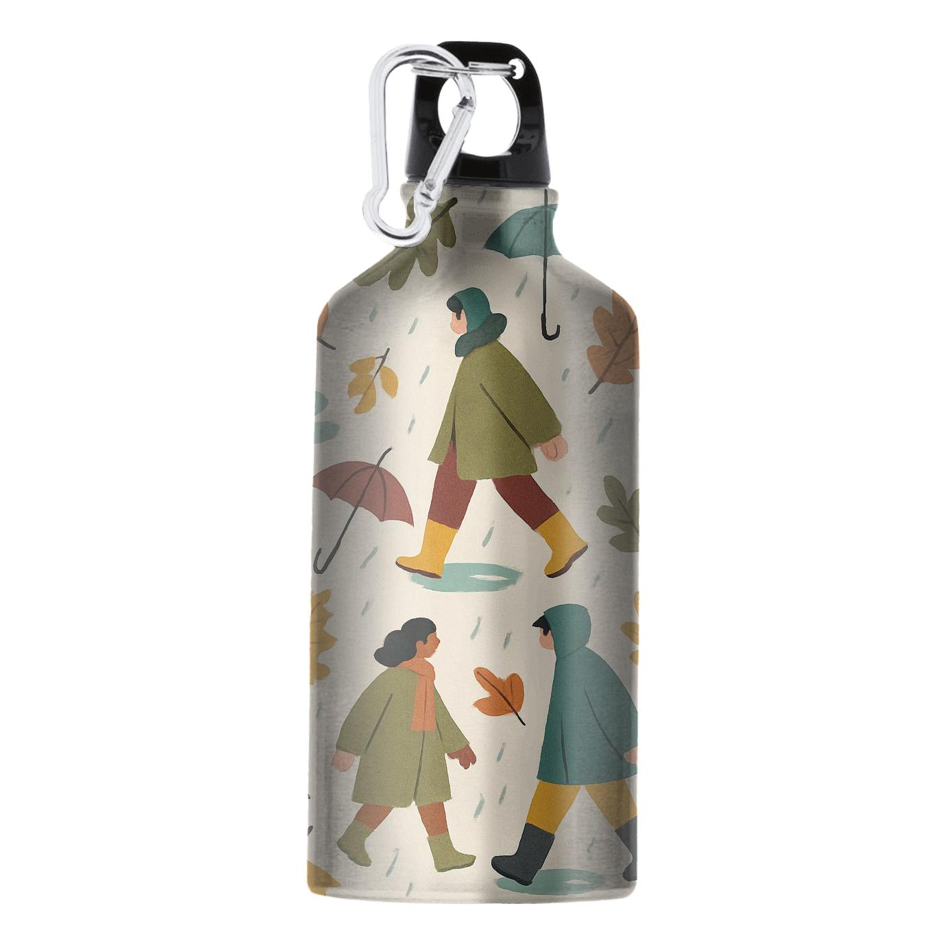 Autumn Raincoat Parade portable sports bottles