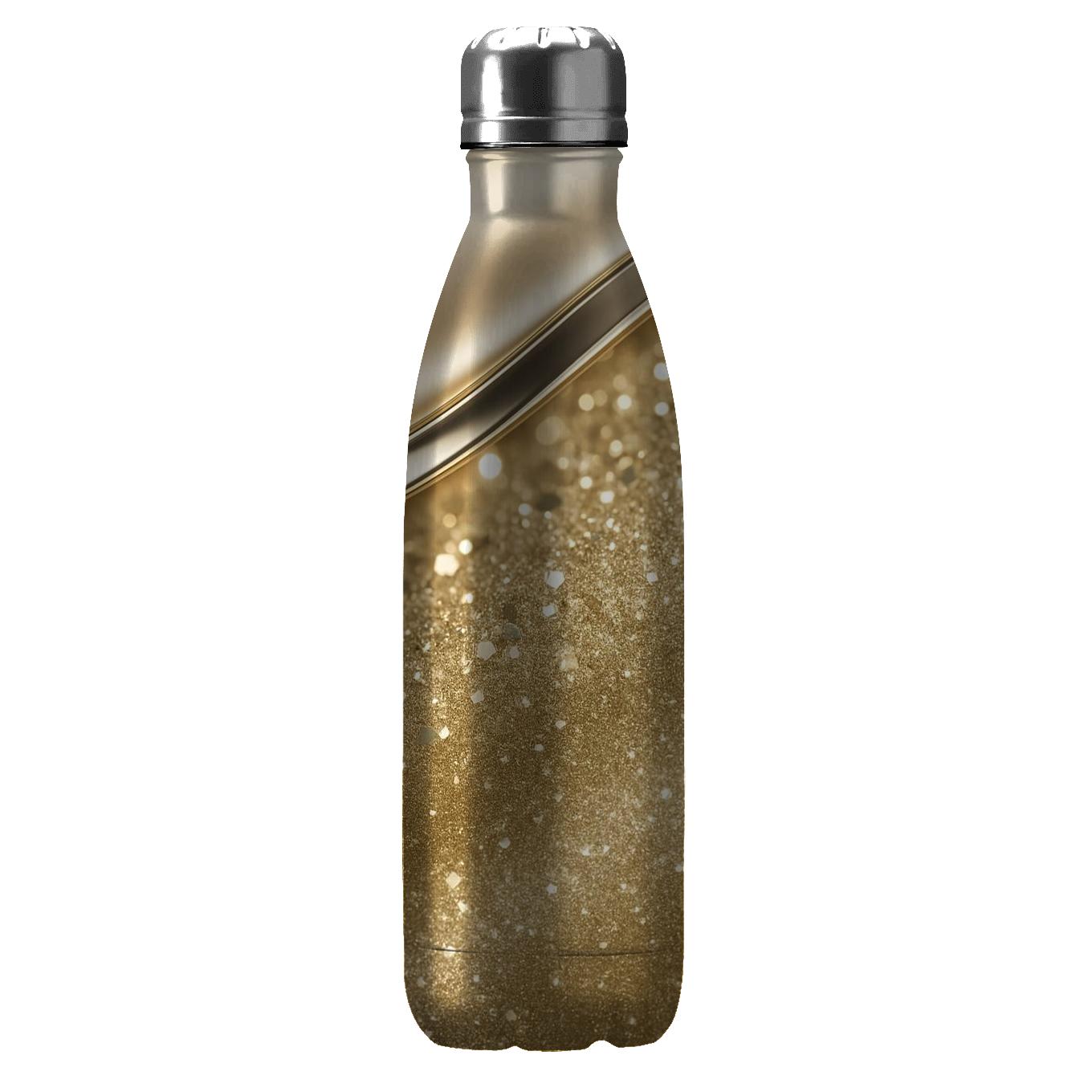 Champagne Chrome Confetti Drift personalized water bottles