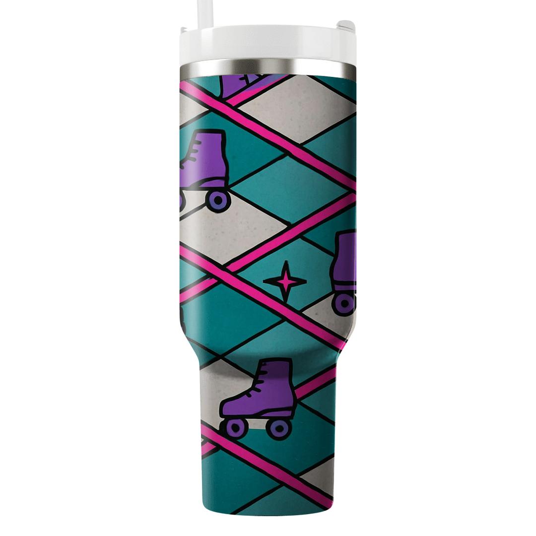 Roller Rink Tile Groove personalized tumblers