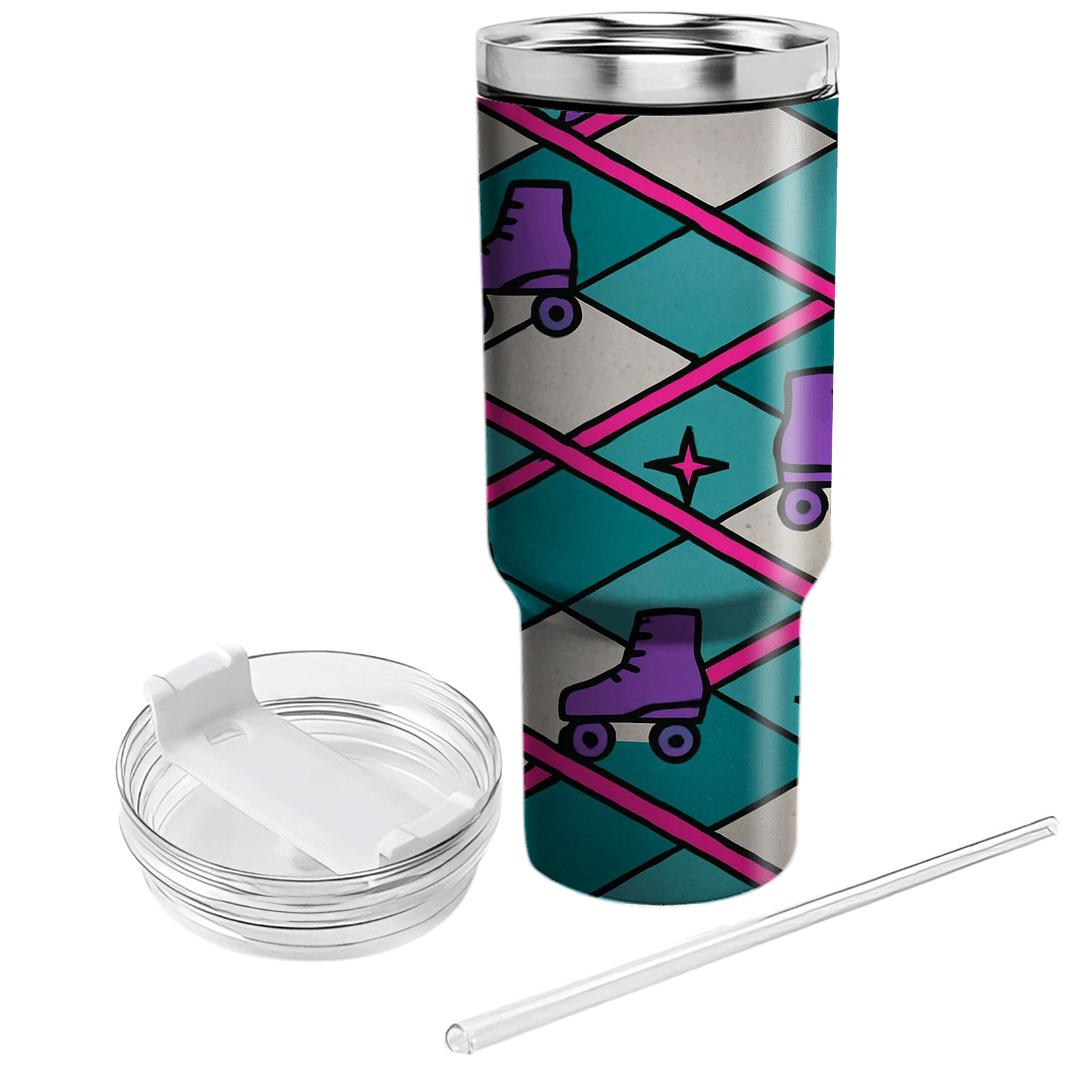 Roller Rink Tile Groove personalized tumblers