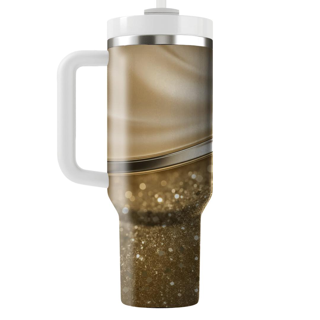 Champagne Chrome Confetti Drift personalized tumblers
