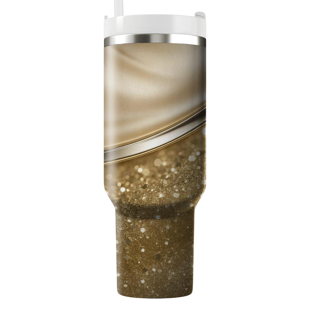 Champagne Chrome Confetti Drift personalized tumblers