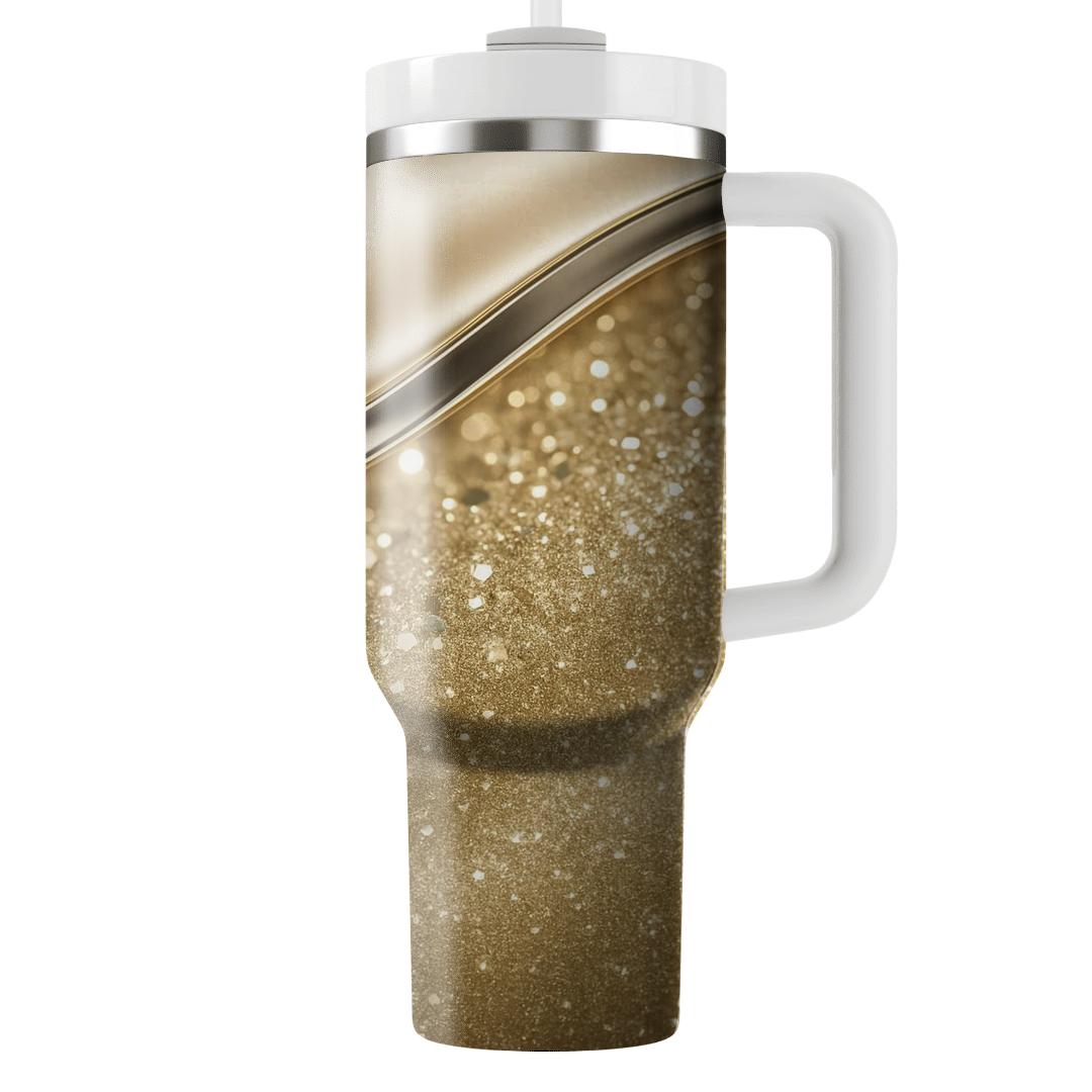 Champagne Chrome Confetti Drift personalized tumblers