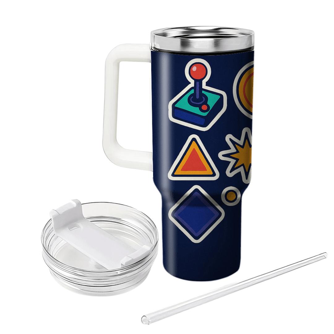 Arcade Sticker Collage Grid tumbler cups