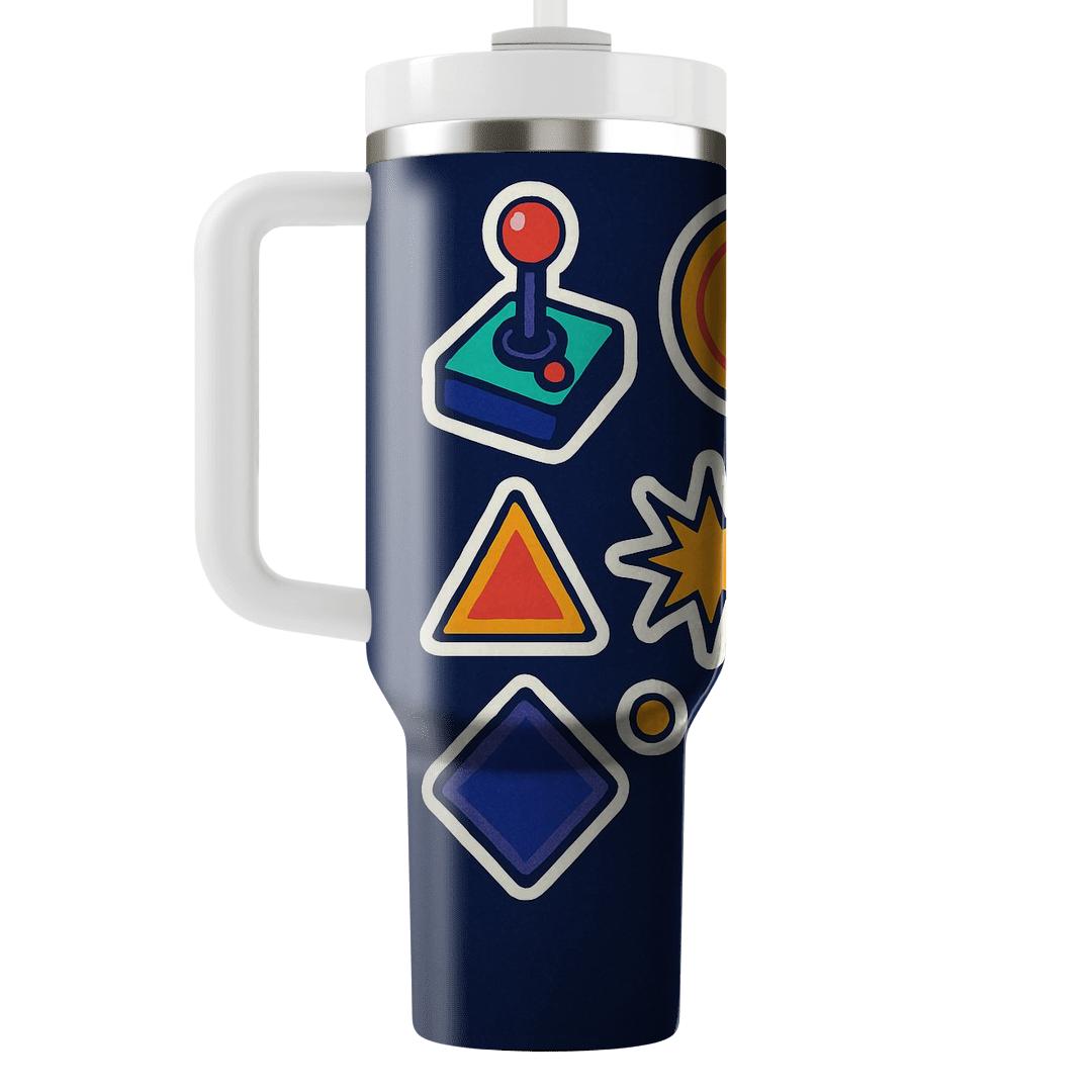 Arcade Sticker Collage Grid tumbler cups
