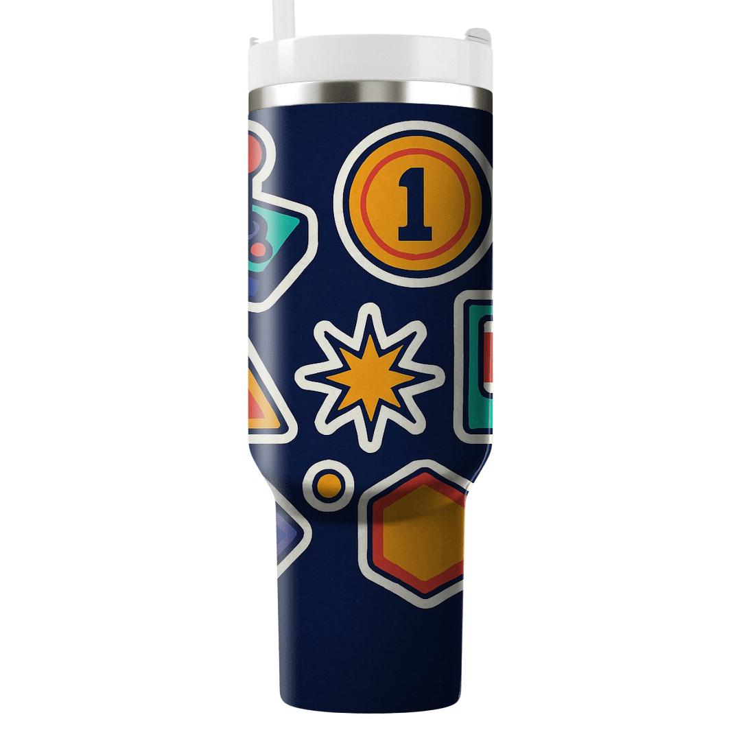 Arcade Sticker Collage Grid tumbler cups