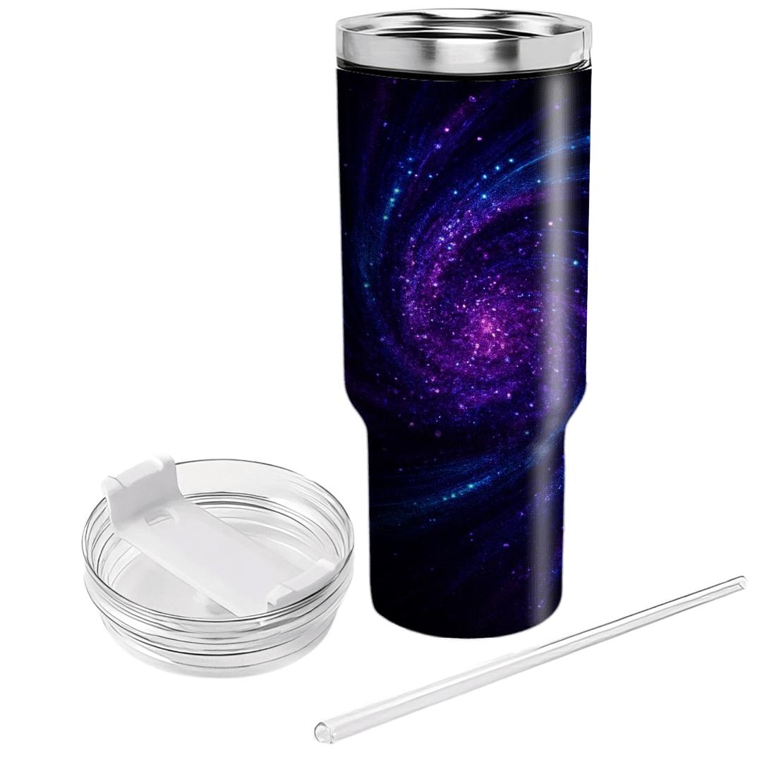 Electric Amethyst Sequin Nebula decorative tumblers
