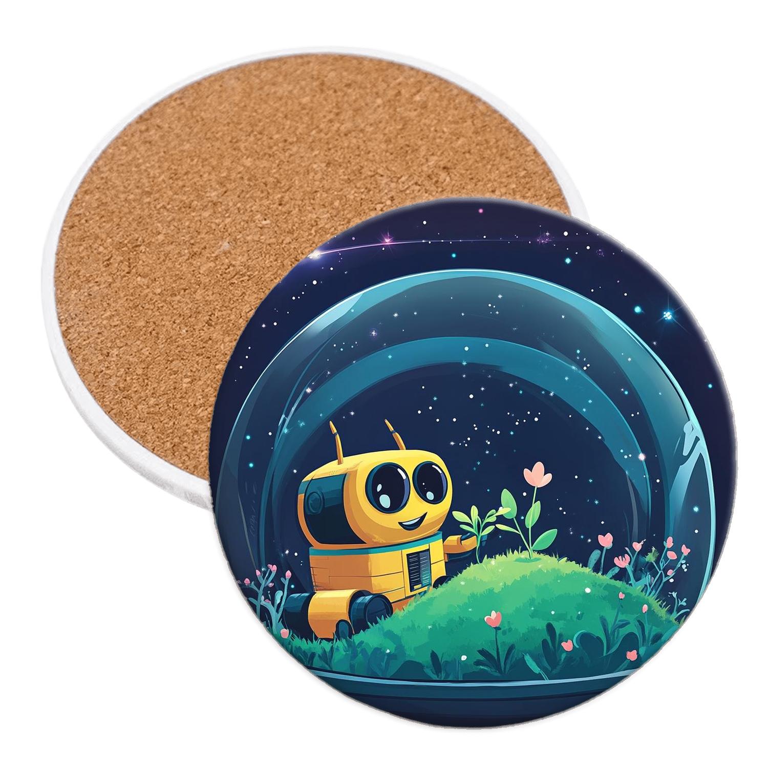 WALL E And EVE Stardust Garden Picnic Disney Inspired cork coaster sets