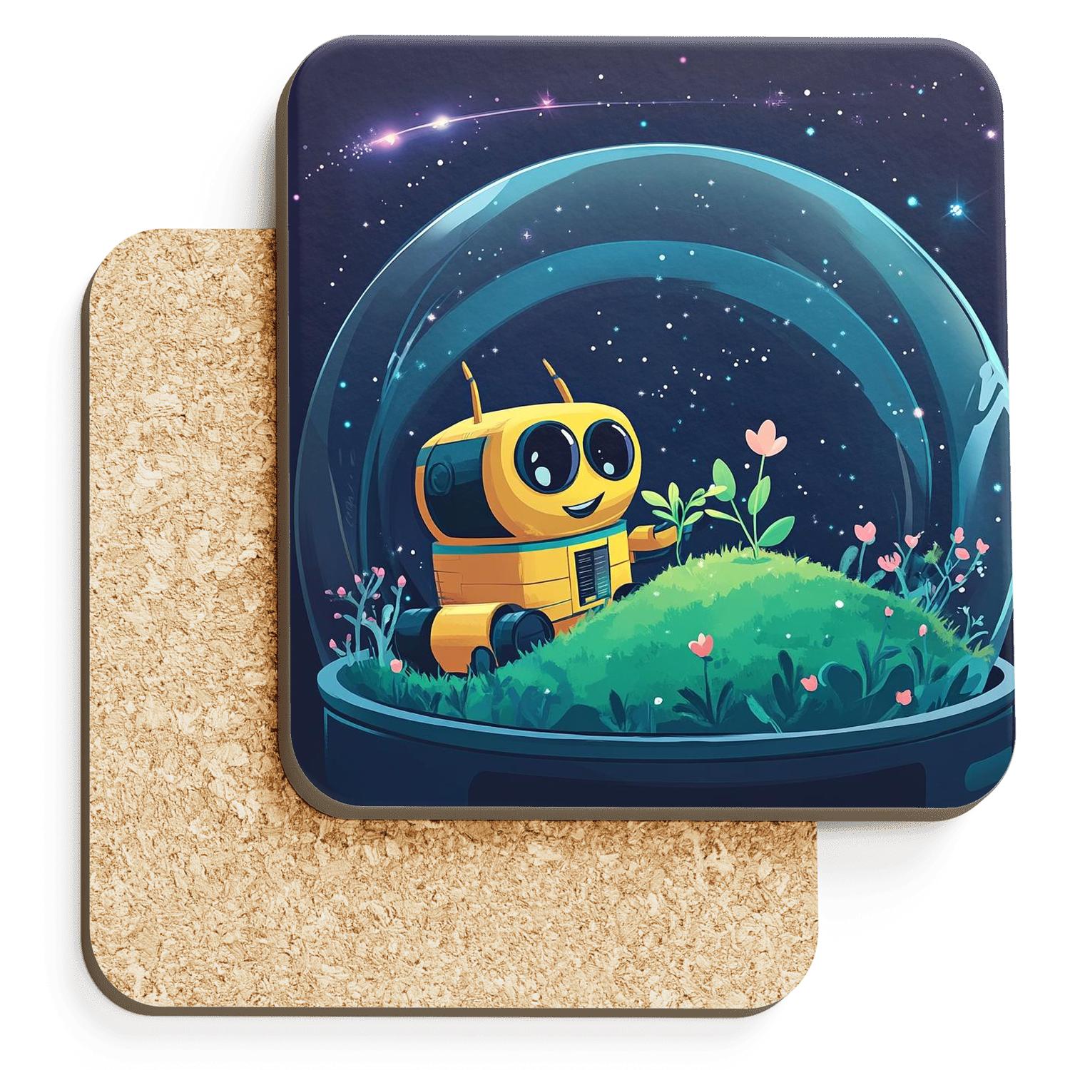 WALL E And EVE Stardust Garden Picnic Disney Inspired personalized drink coasters