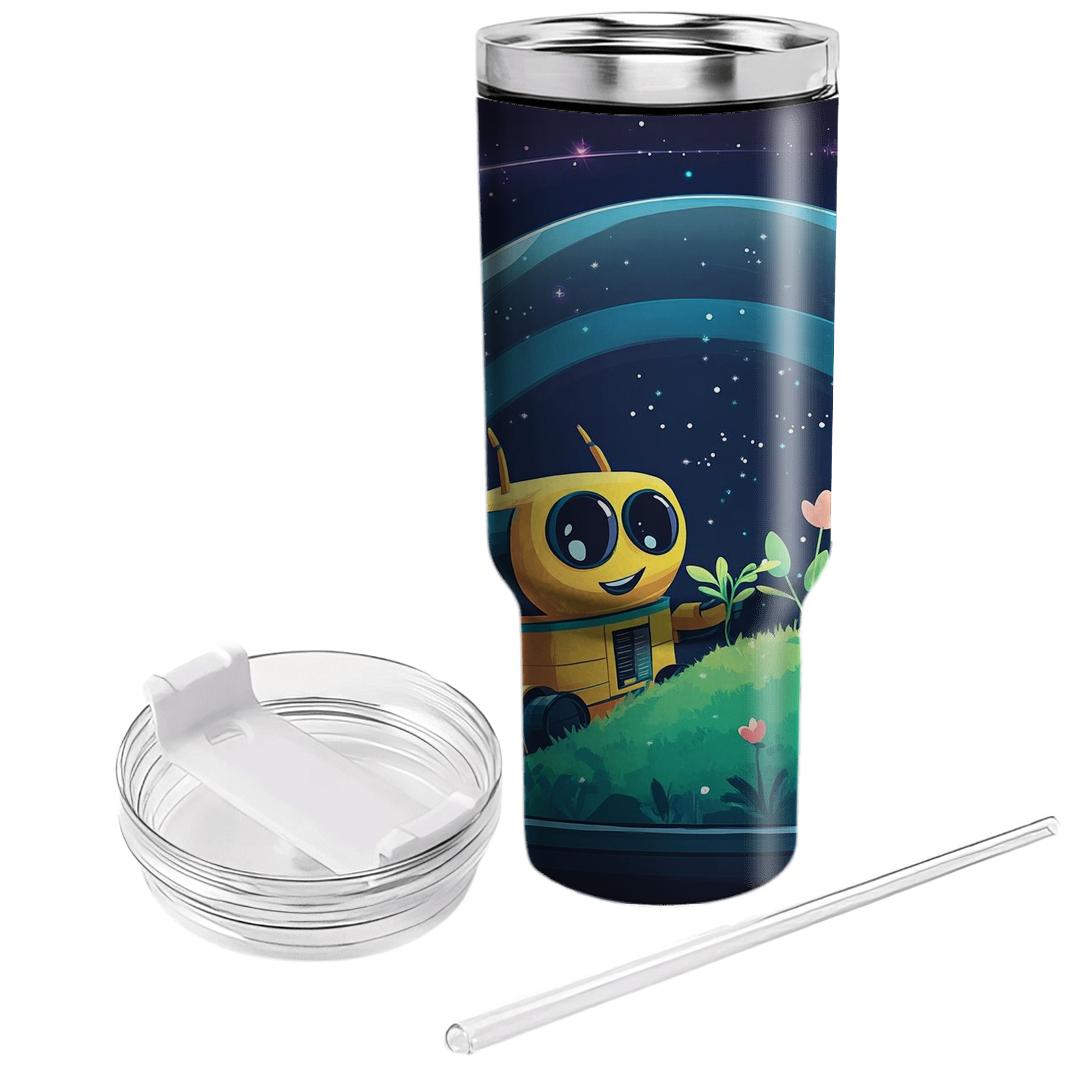 WALL E And EVE Stardust Garden Picnic Disney Inspired unique tumblers