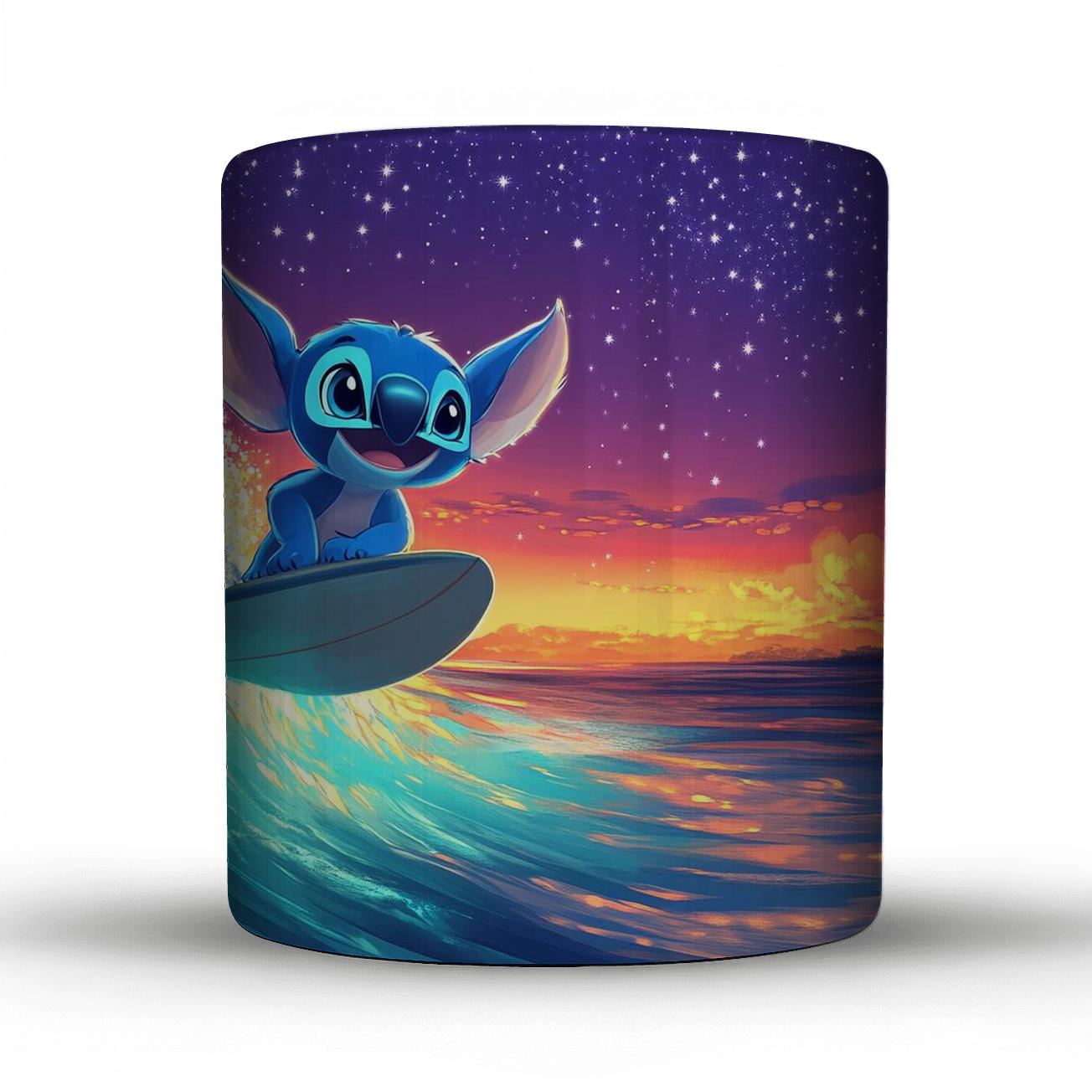 Stitch Starry Surf Night Disney Inspired novelty coffee mugs