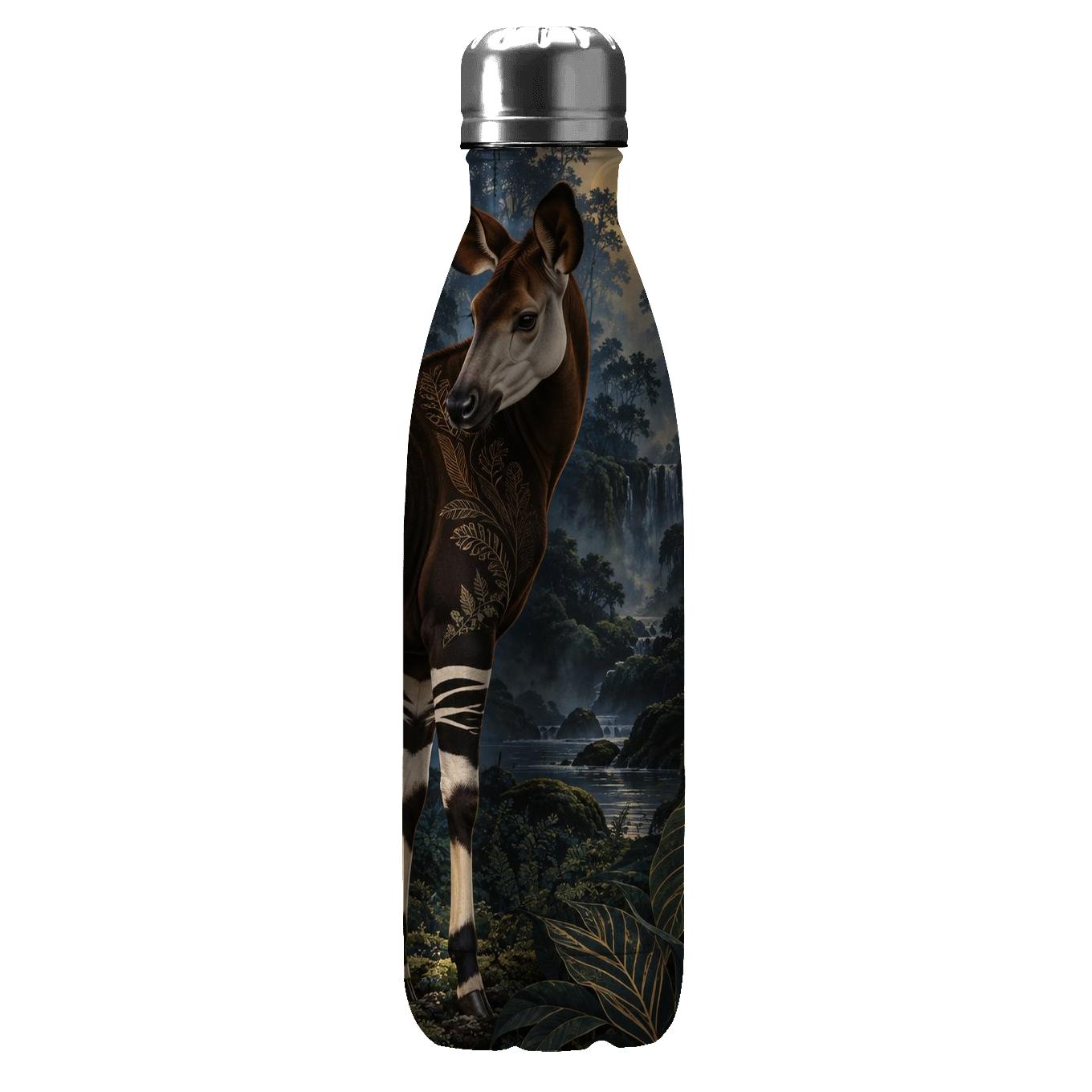 Moonlit Okapi Forest Weave water bottles for gifts [AI-654e2247-2288416a412a]