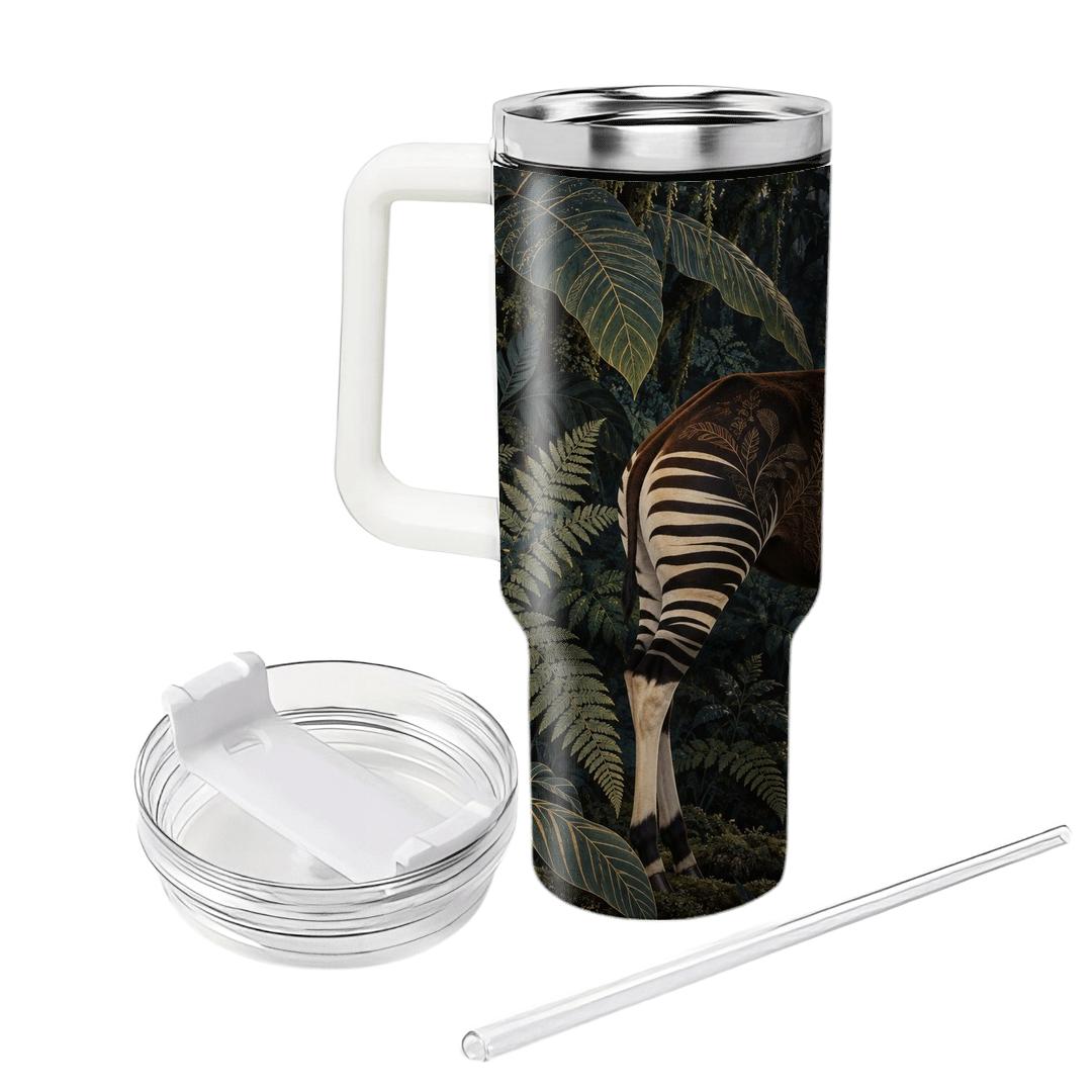 Moonlit Okapi Forest Weave tumblers for gifts [AI-654e2247-2288416a412a]