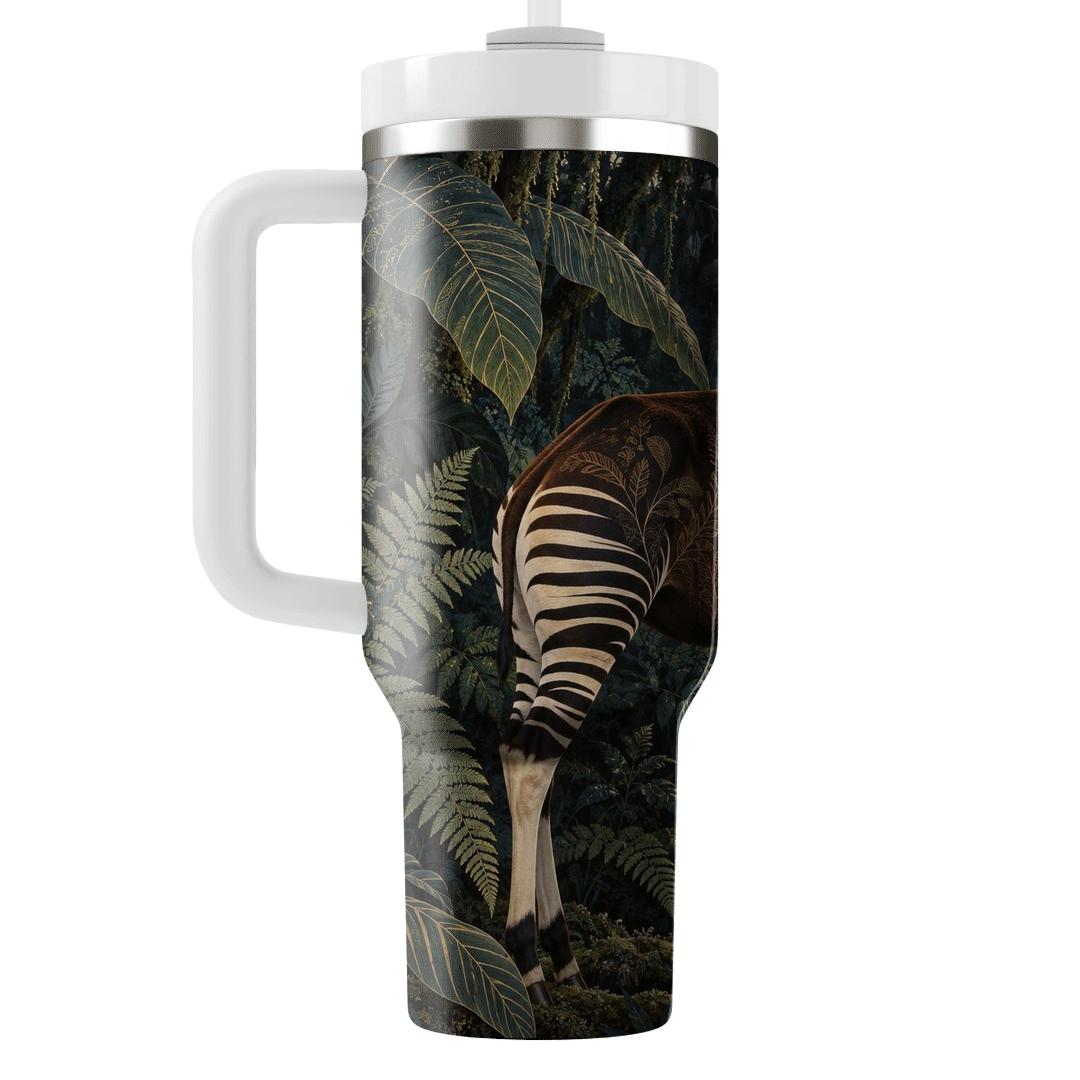 Moonlit Okapi Forest Weave tumblers for gifts [AI-654e2247-c6c5fd6feb67]
