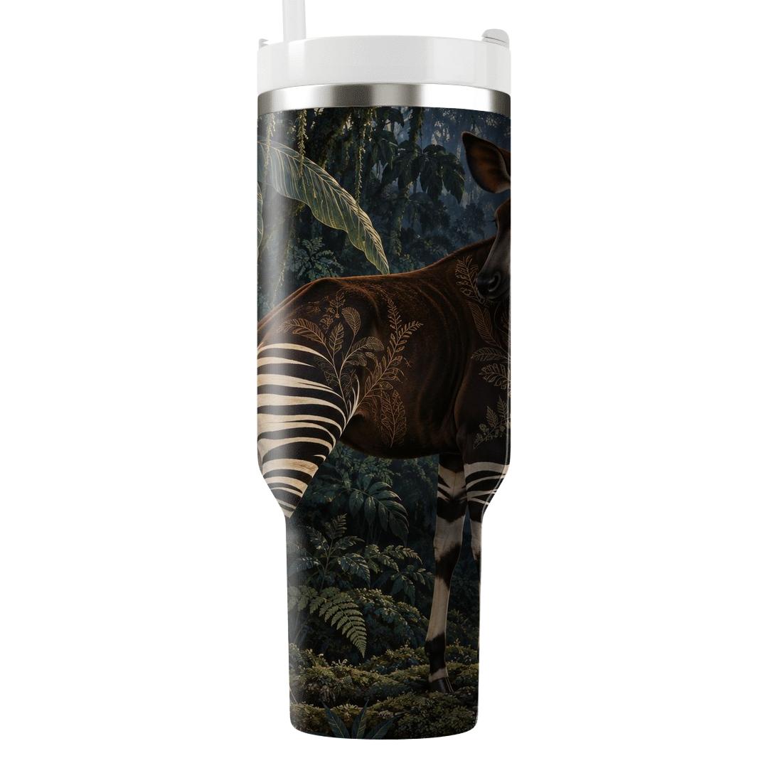 Moonlit Okapi Forest Weave tumblers for gifts [AI-654e2247-89b9f41e118e]