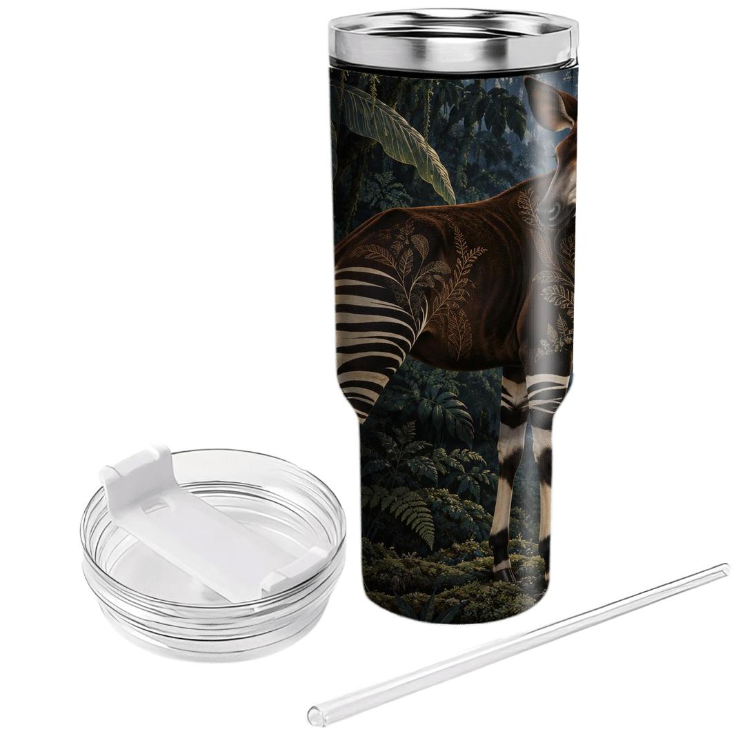 Moonlit Okapi Forest Weave tumblers for gifts [AI-654e2247-77d1152ac409]