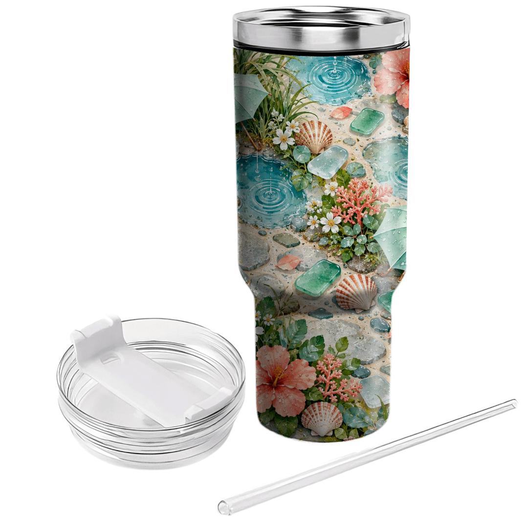 Summer Sea Glass Rain Garden insulated tumblers [AI-b66ec5f6-cc9441f63796]