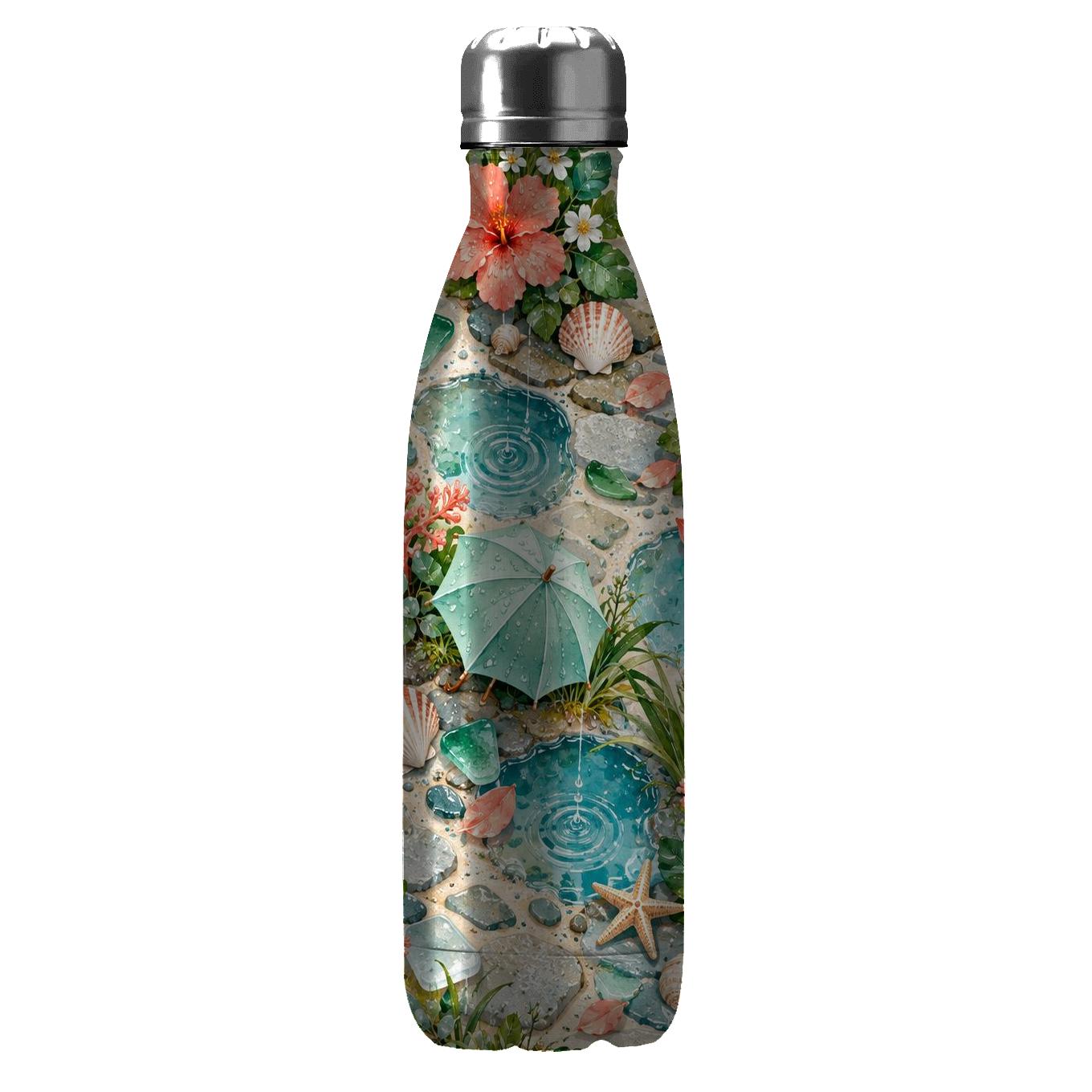 Summer Sea Glass Rain Garden unique water bottles [AI-b66ec5f6-ceb45391dc7e]