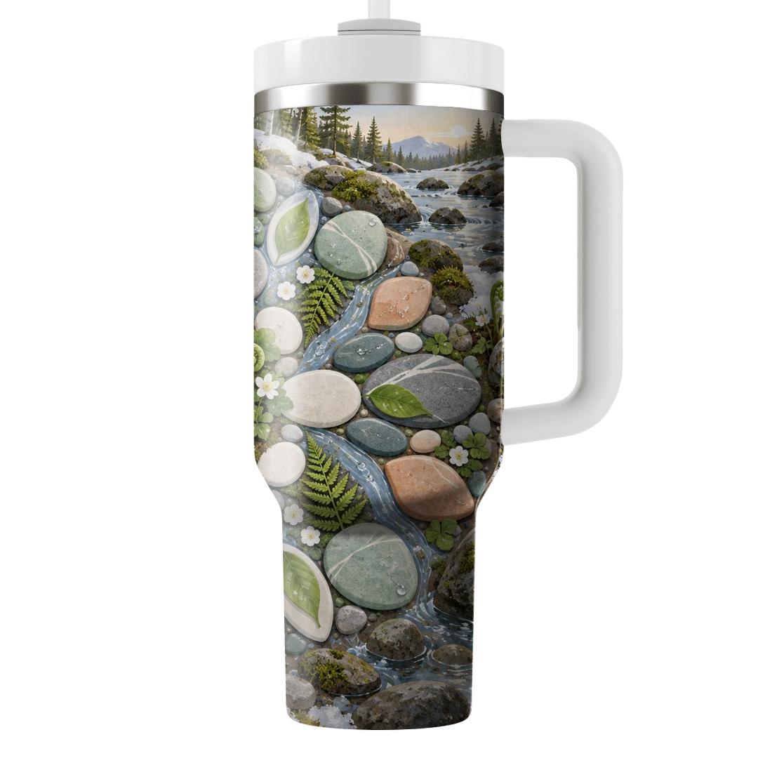 Spring Thaw Pebble Mandala tumbler cups [AI-16b333e1-873a7b6ccded]