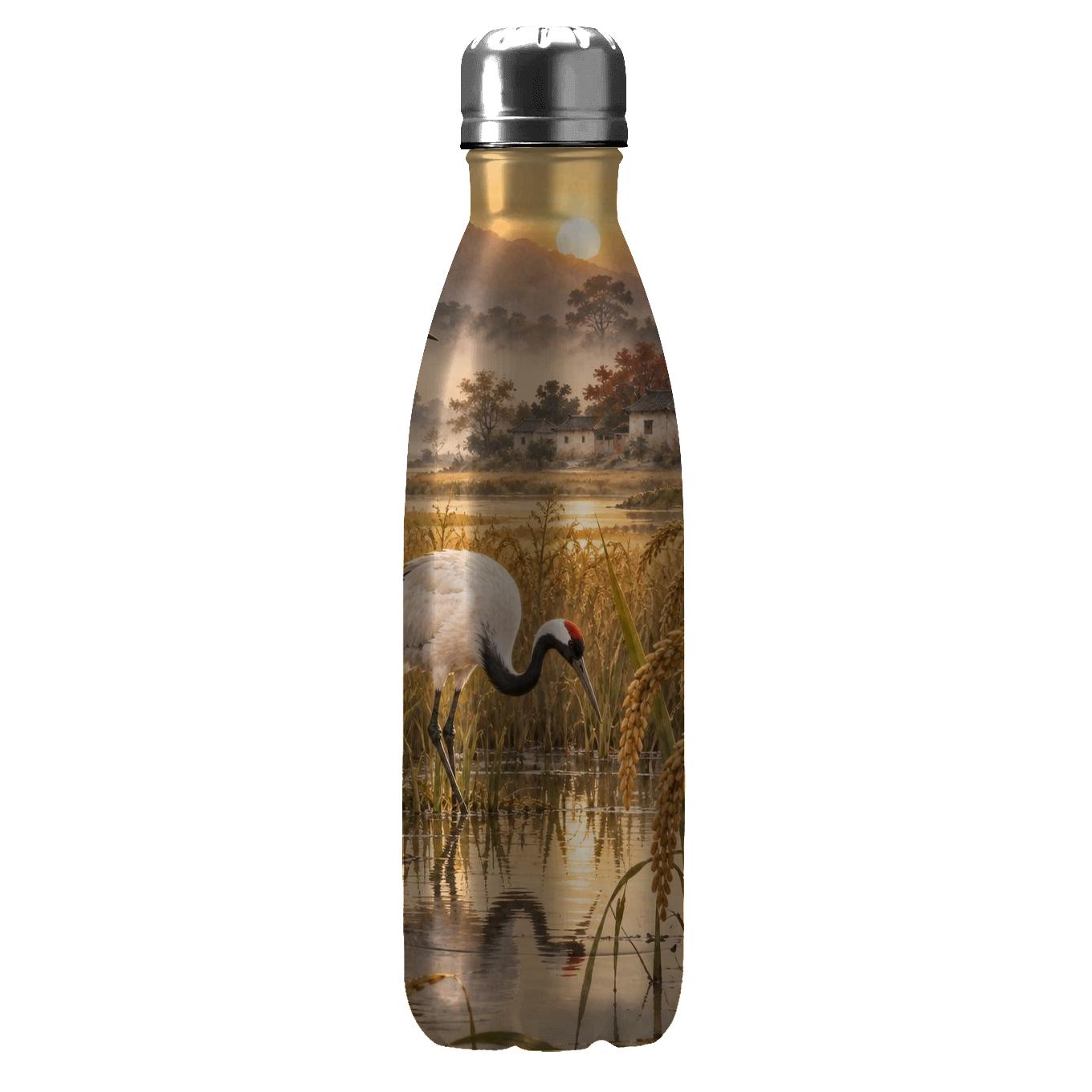 Amber Crane Harvest Silhouette travel water bottles [AI-1b03898d-ae9da79b1c37]