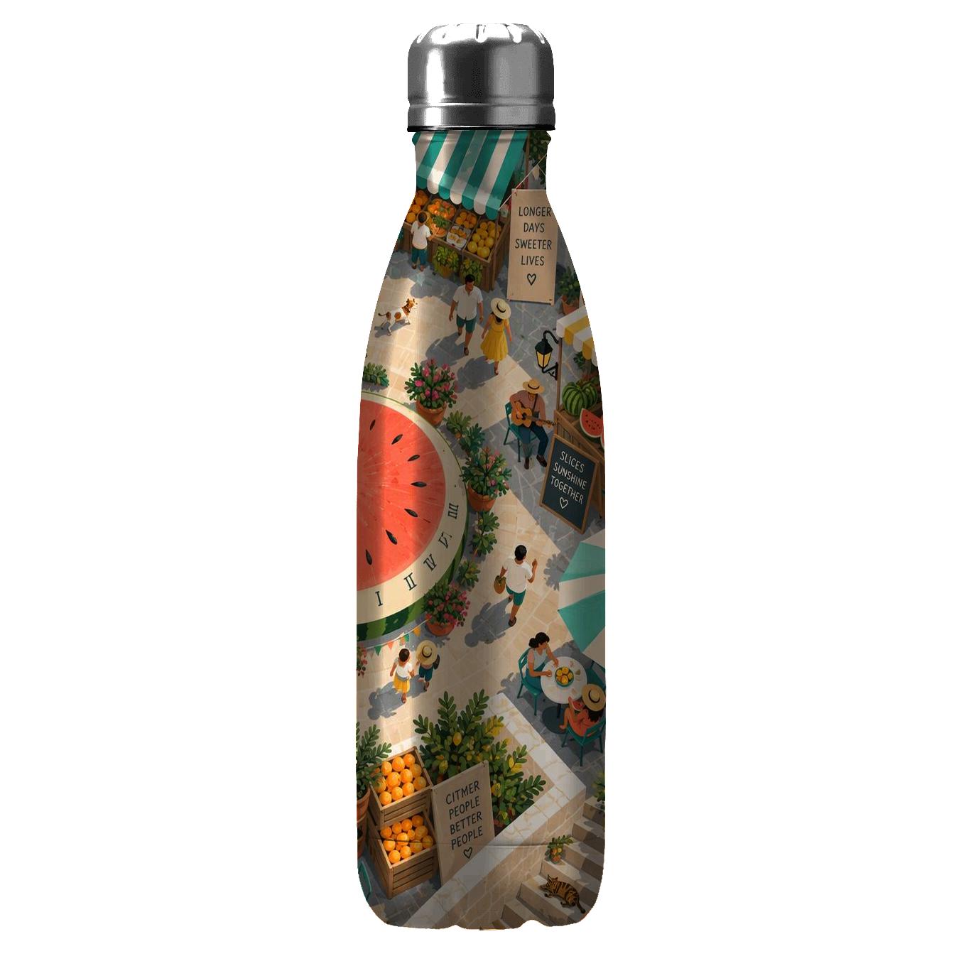 Summer Sundial Watermelon Bazaar unique water bottles [AI-f2e4fbaa-8b76e644576d]