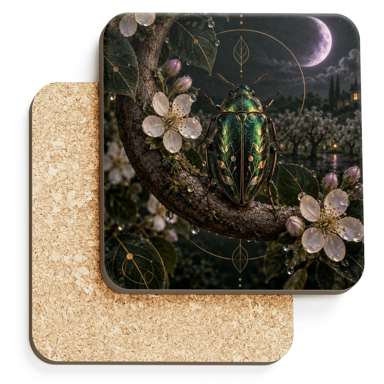 Velvet Beetle Moon Orchard decorative beverage coasters [AI-d99fd78f-4c5ff7451e61]