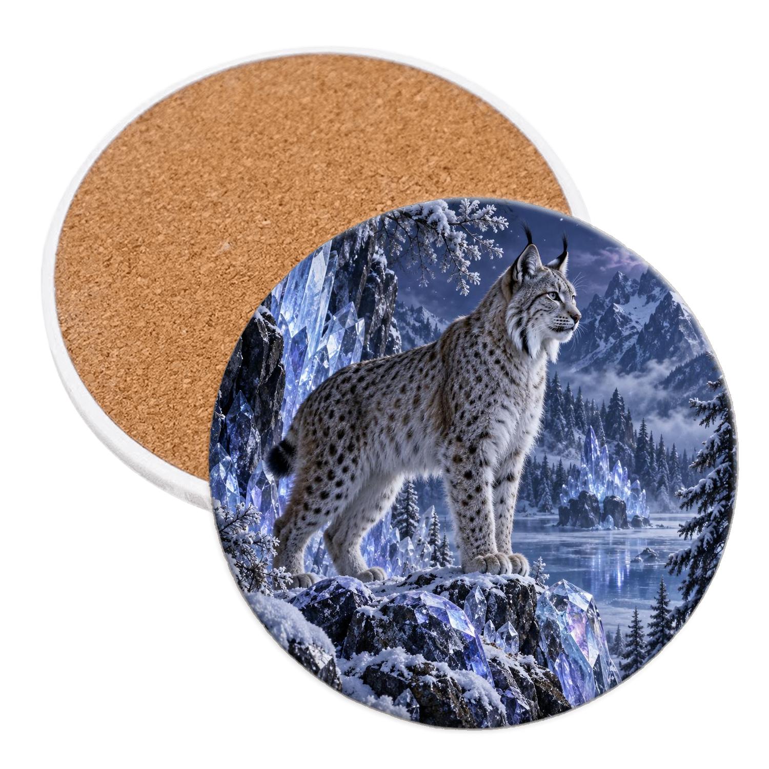 Sapphire Lynx Crystal Grove coasters for home decor [AI-e3694643-7c127ef73abd]