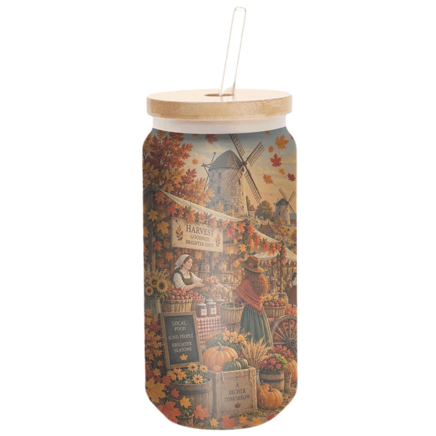 Autumn Saffron Windmill Fair handcrafted glassware drinkware [AI-a119c779-d2e029d3fe8f]